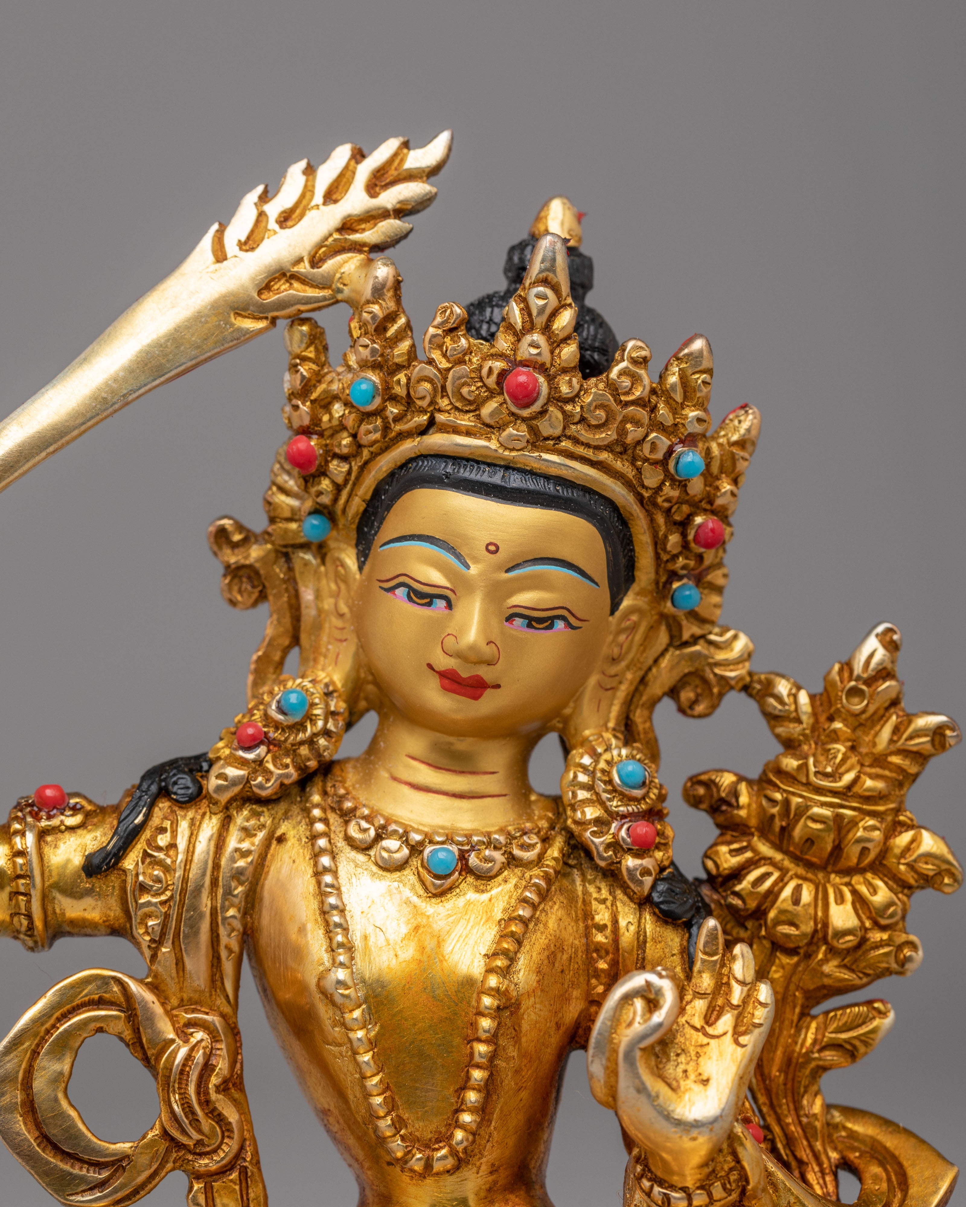 Spiritual Manjushri Bodhisattva Statue | Meditation and Altar Decor