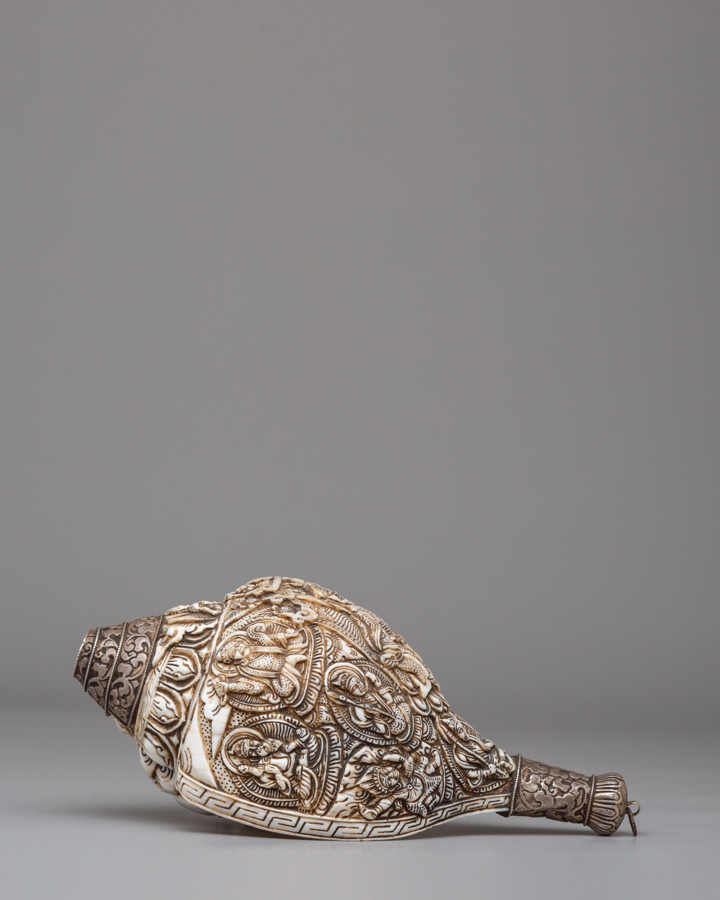 Sacred Ritual Conch Shell | Handcrafted Conch Shell & Silver Sculpture