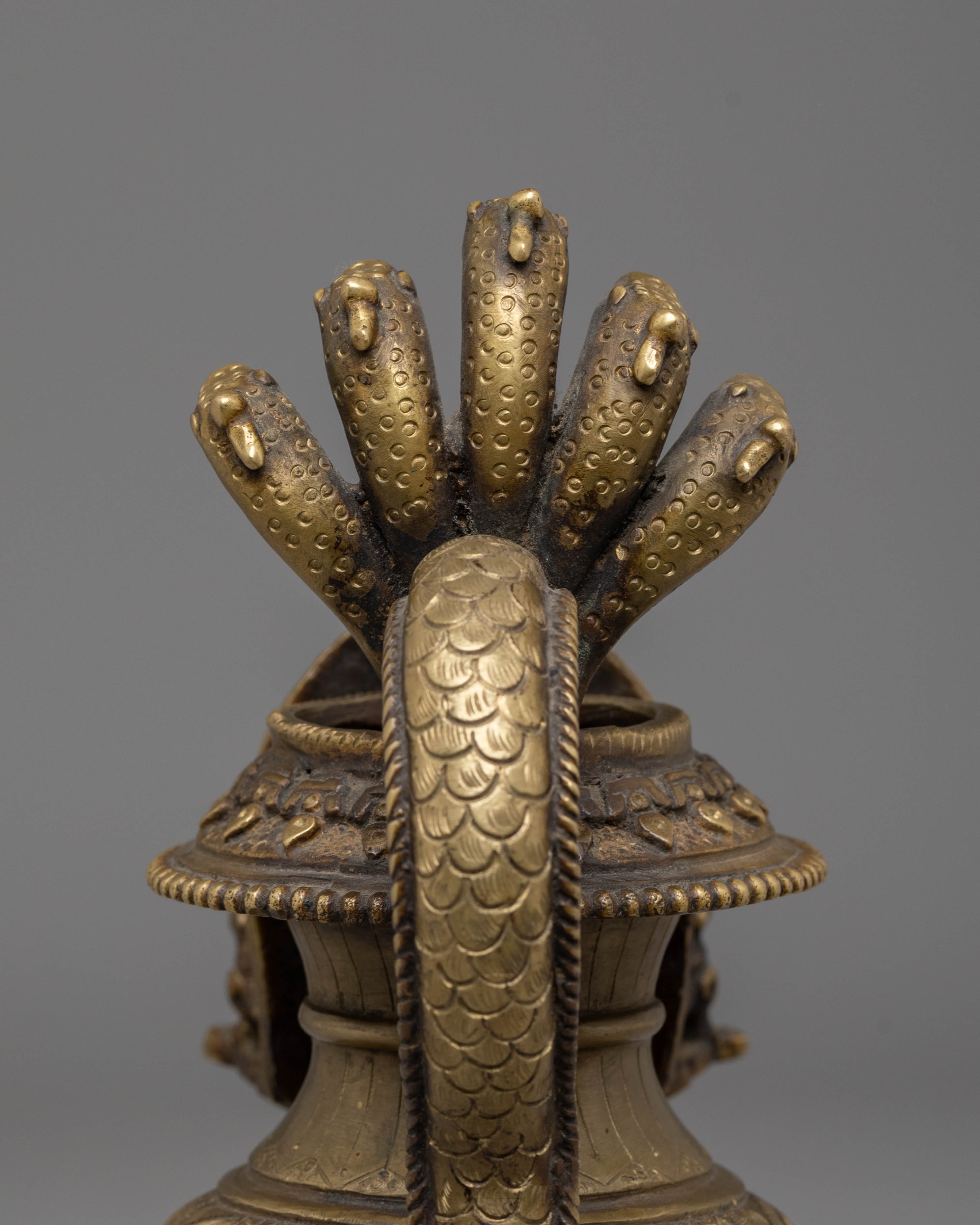 Traditional Sacred Ganesh Sukunda | Brass Oil Lamp with Antique Finish(Remake possible )