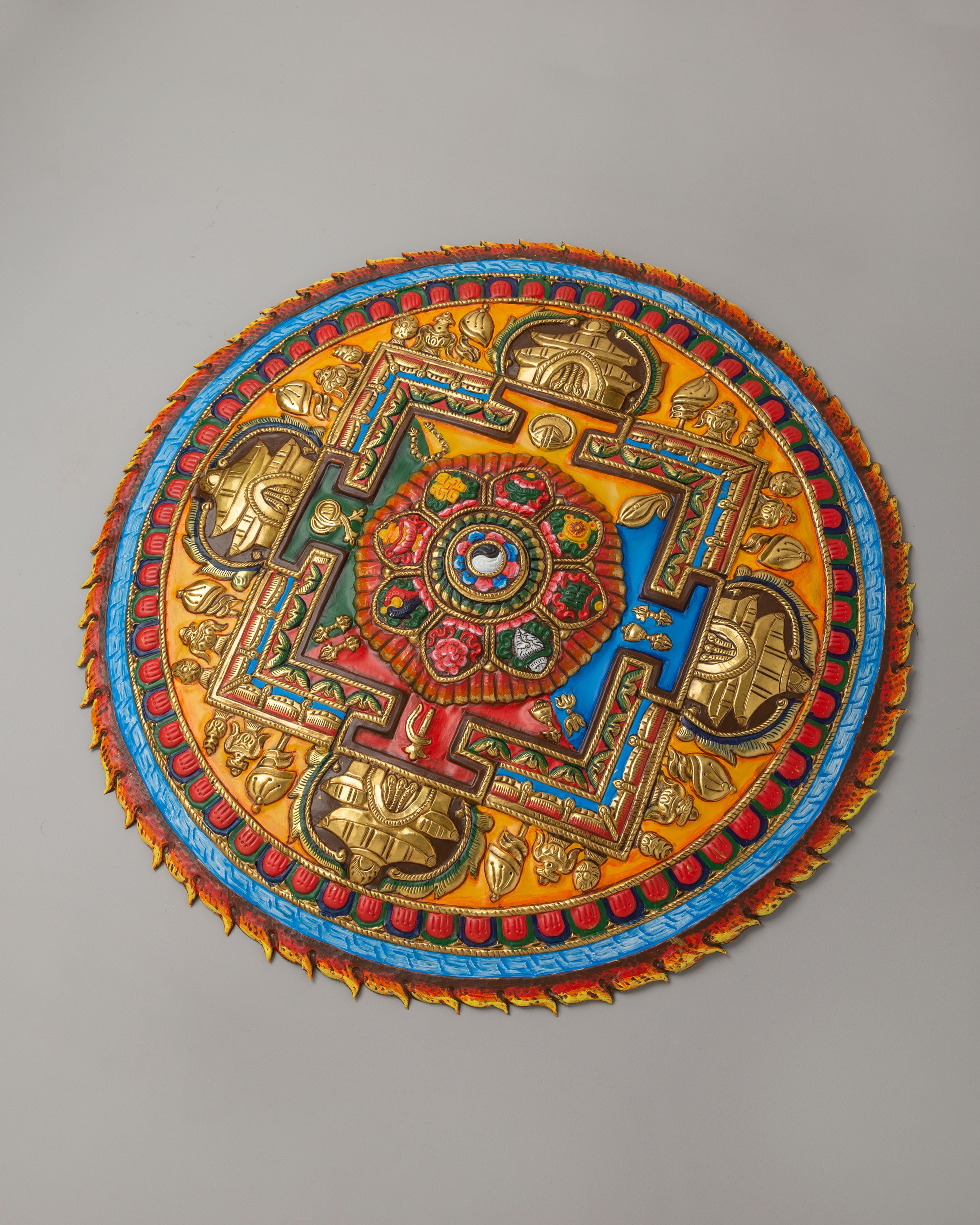 Astamangala Mandala Wall Hanging | Eight Auspicious Symbols Artwork