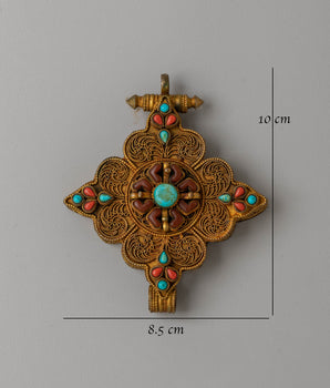 Ghau Locket with Gemstone | Handcrafted Spiritual Jewelry