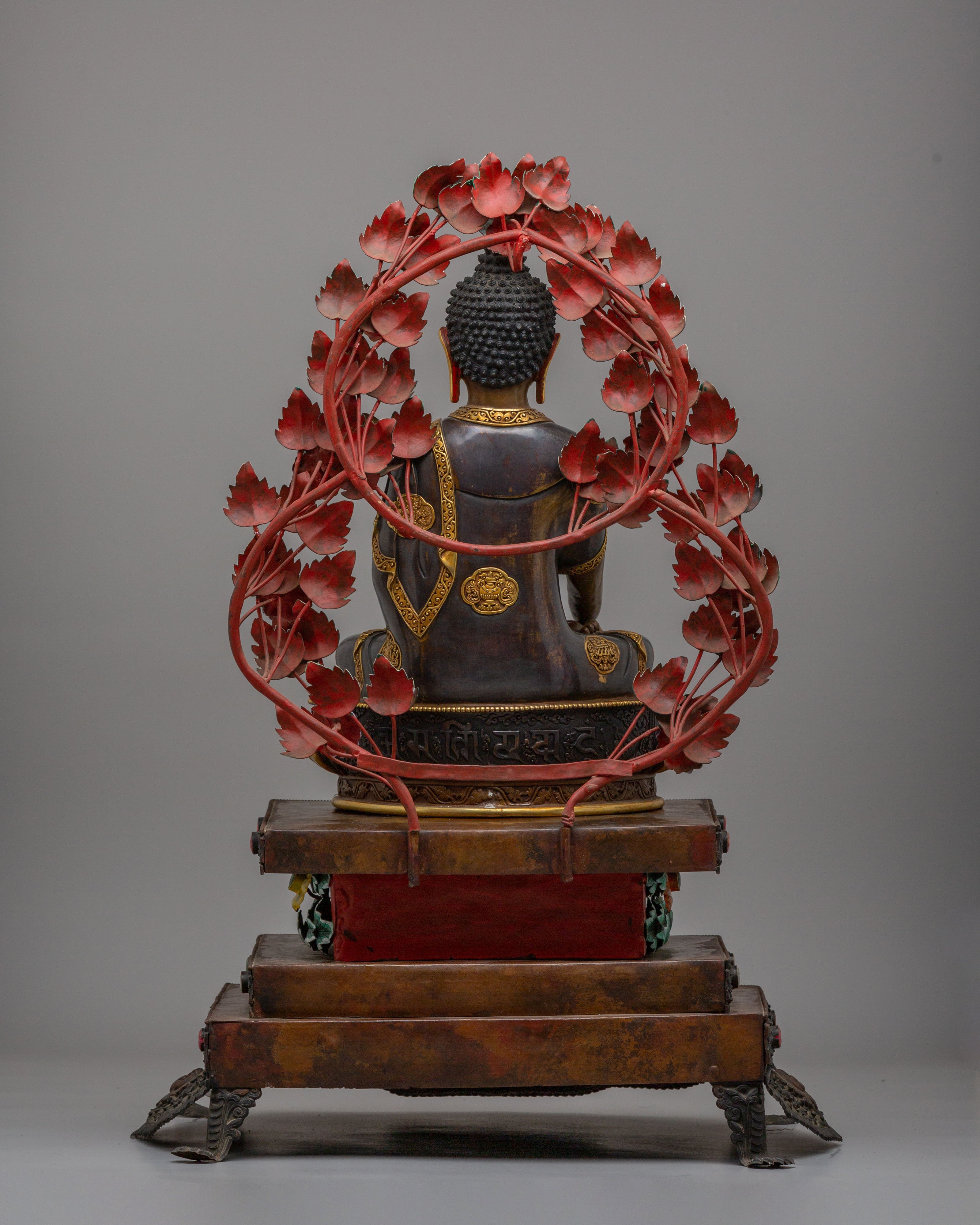 Tibetan Shakyamuni Buddha Throne Sculpture | Symbol of Peace and Enlightenment