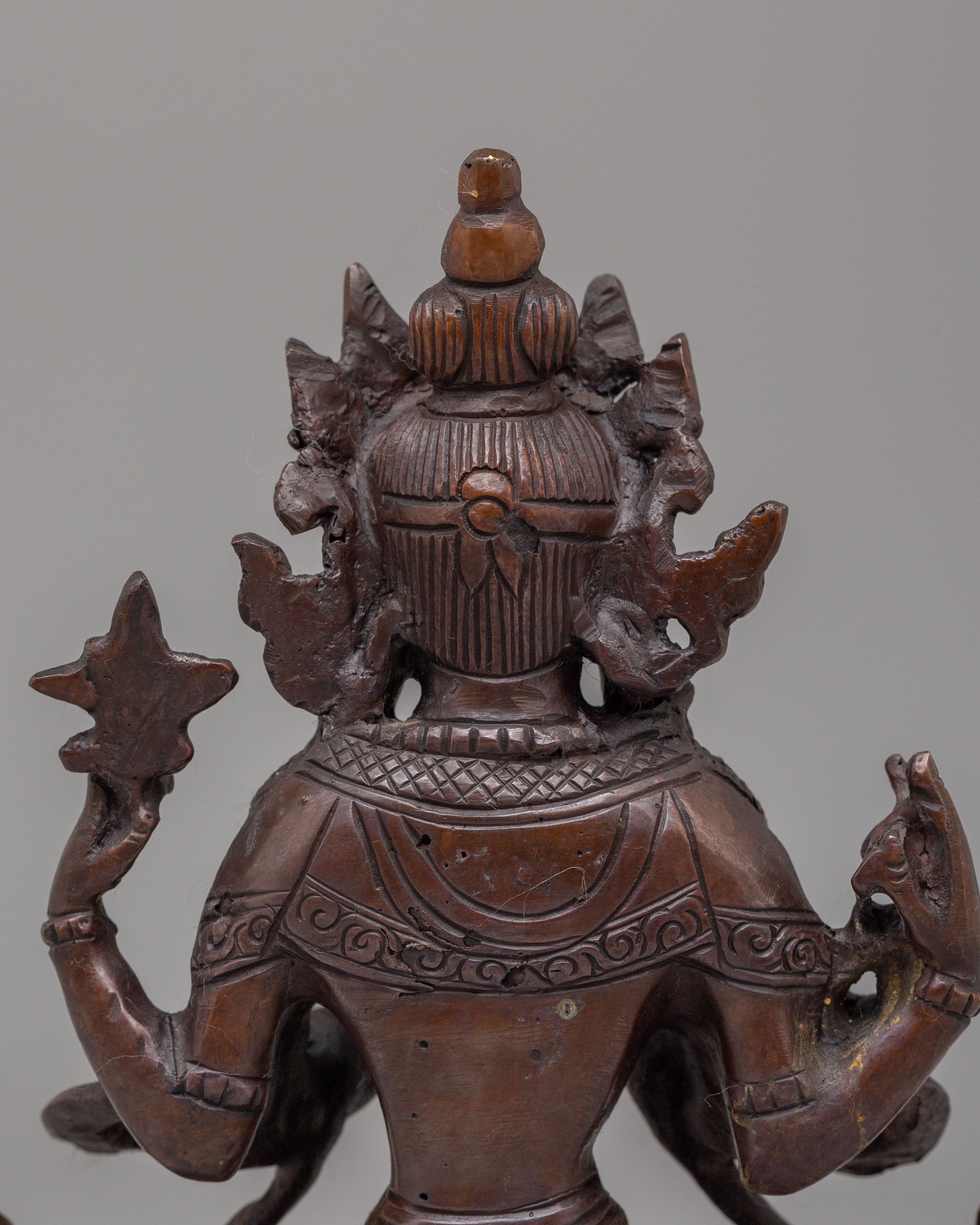 Handmade Chenrezig Altar Statue | Oxidized Copper Avalokiteshvara Sculpture