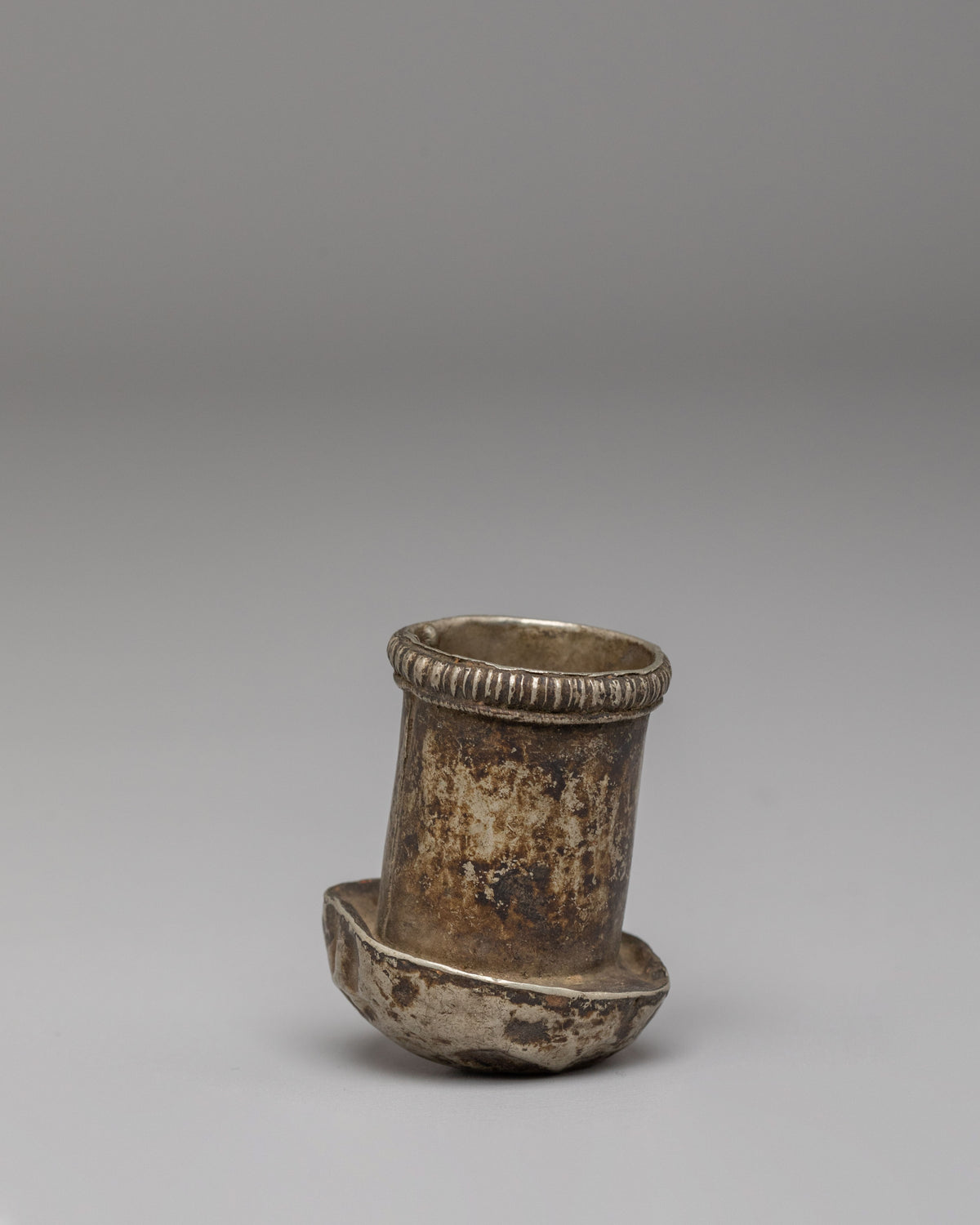 Decorative Brocade Stick Cap | Antique Bronze Thangka Holder Accessories