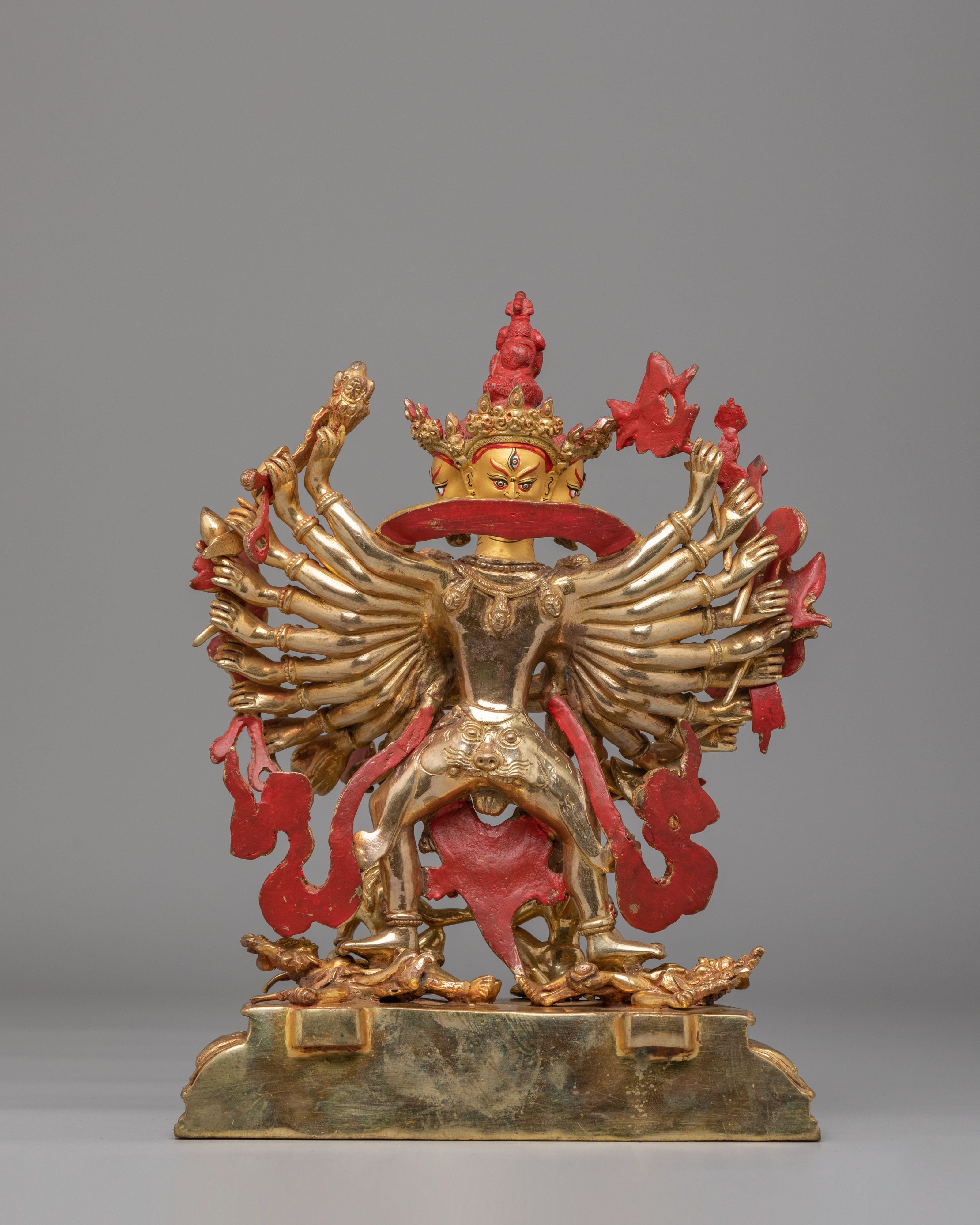 Hevajra Vajrayana Sculpture | 24K Gold Plated Buddhist Deity Statue