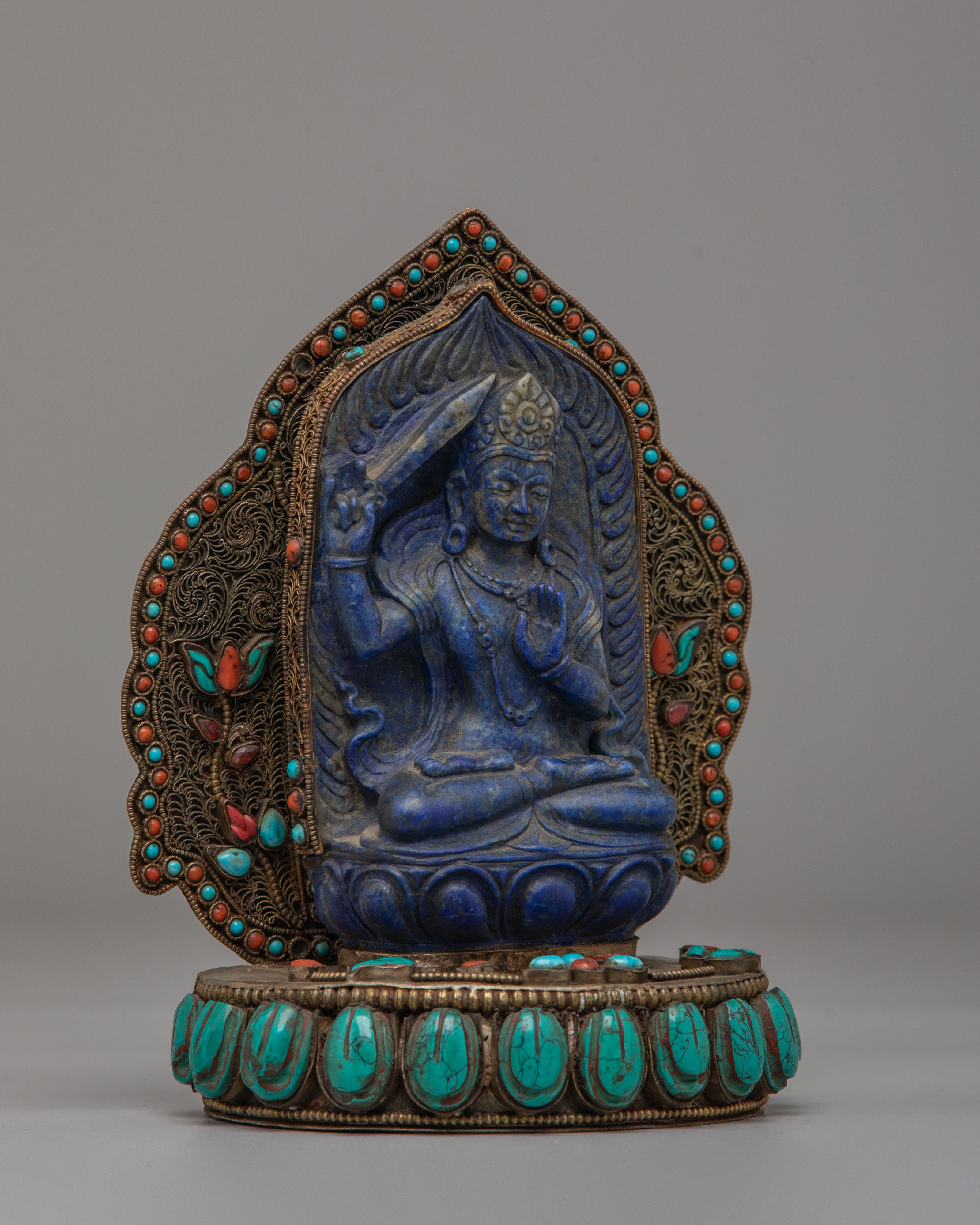 Himalayan Sacred Manjushri Statue | Traditional Buddhist Deity of Wisdom