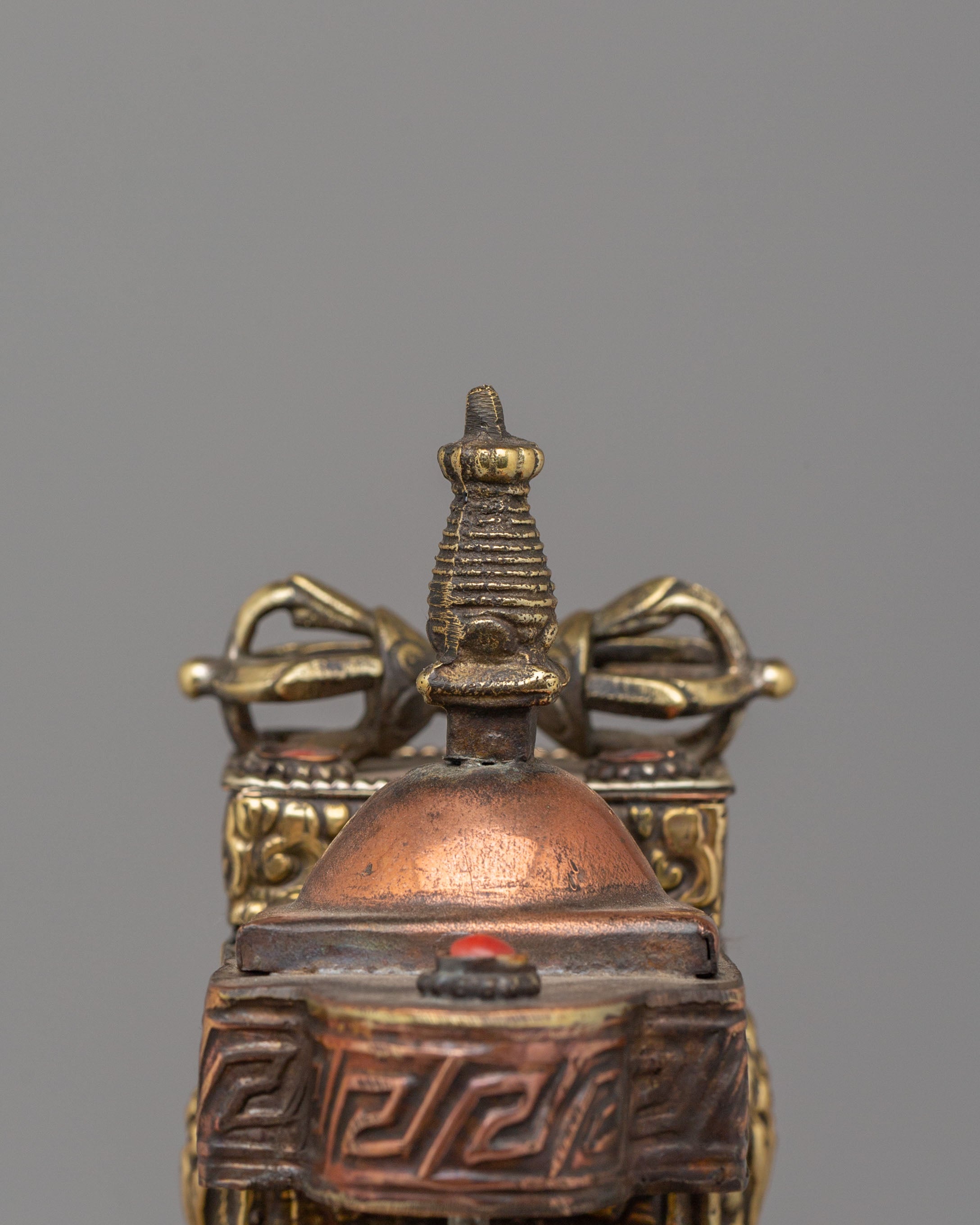 Spiritual Prayer Wheel with Incense Burner | Sacred Tibetan Ritual Object