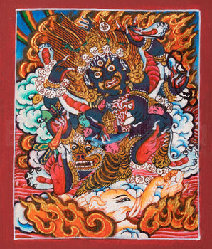 Six-Armed Mahakala Thangka for Locket 