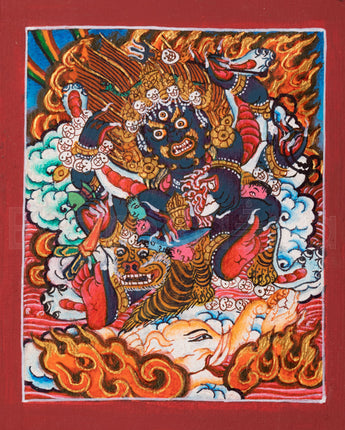 Six-Armed Mahakala Thangka for Locket 