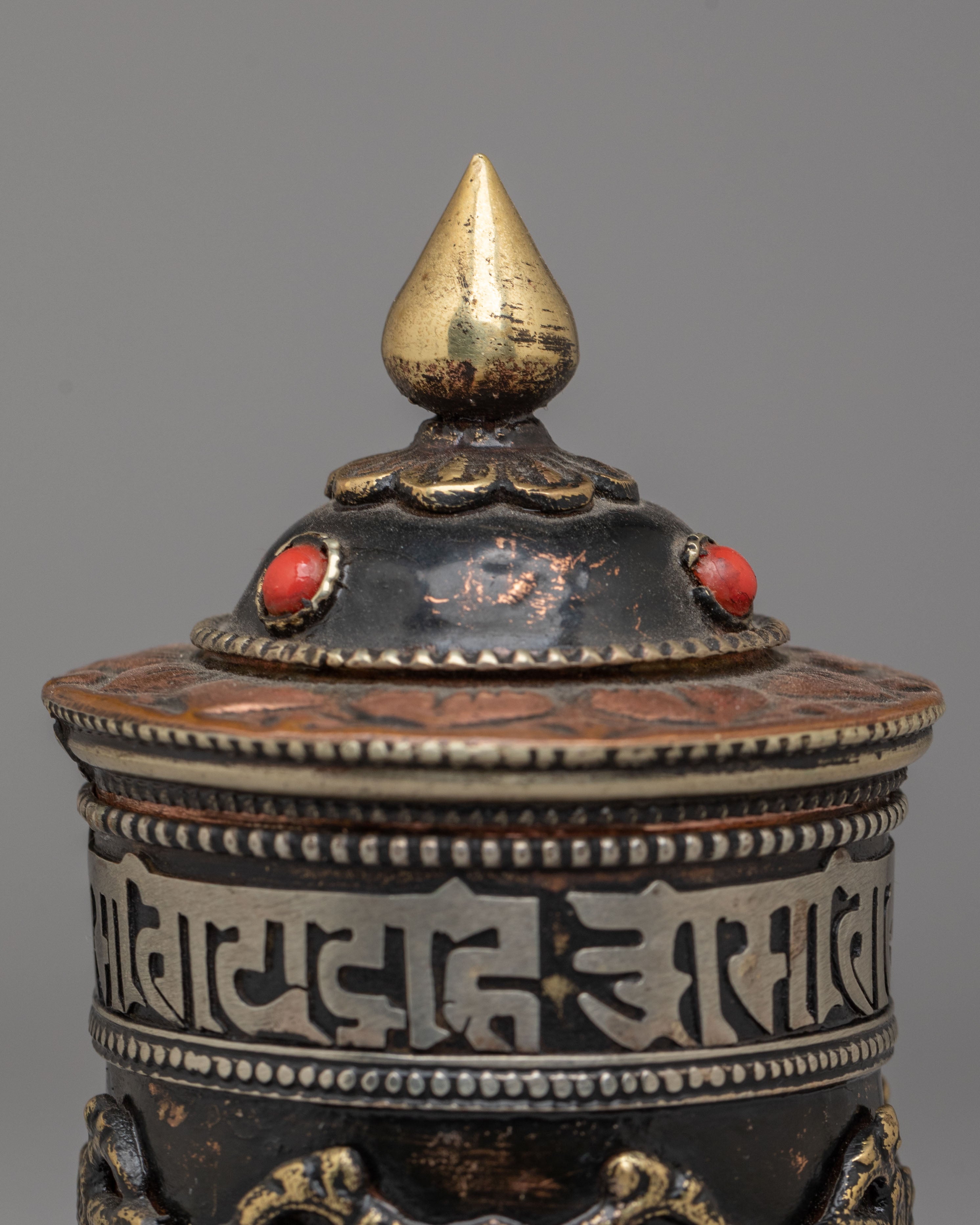 Buddhist Ritual Prayer Wheel | Tibetan Copper Mani Wheel