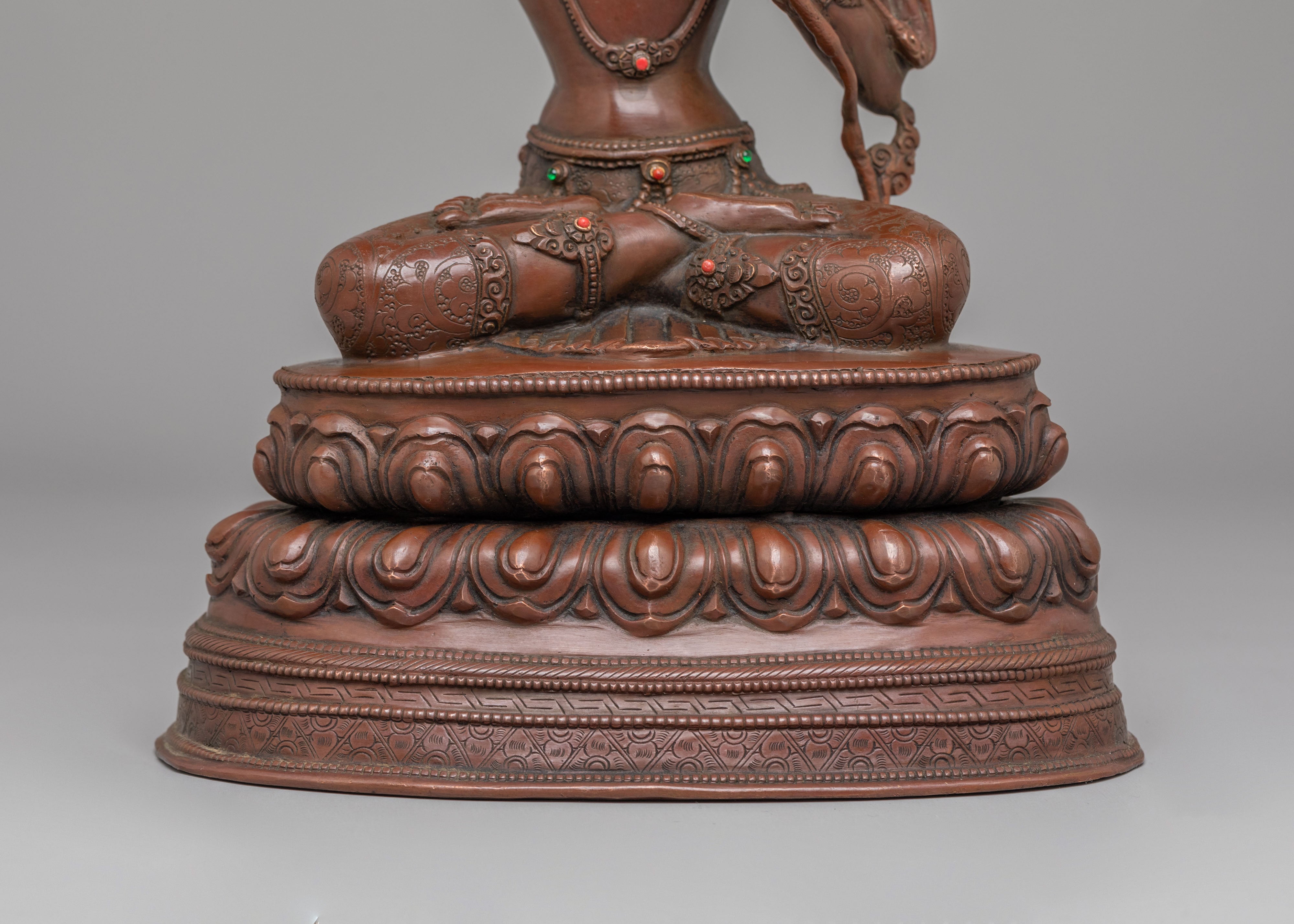 Tibetan Altar Manjushri Statue | Copper Body with 24K Gold Plating