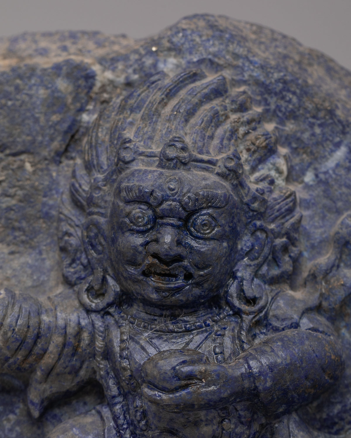 Sacred Altar Mahakala Bergachen Statue | Guardian Deity Sculpture