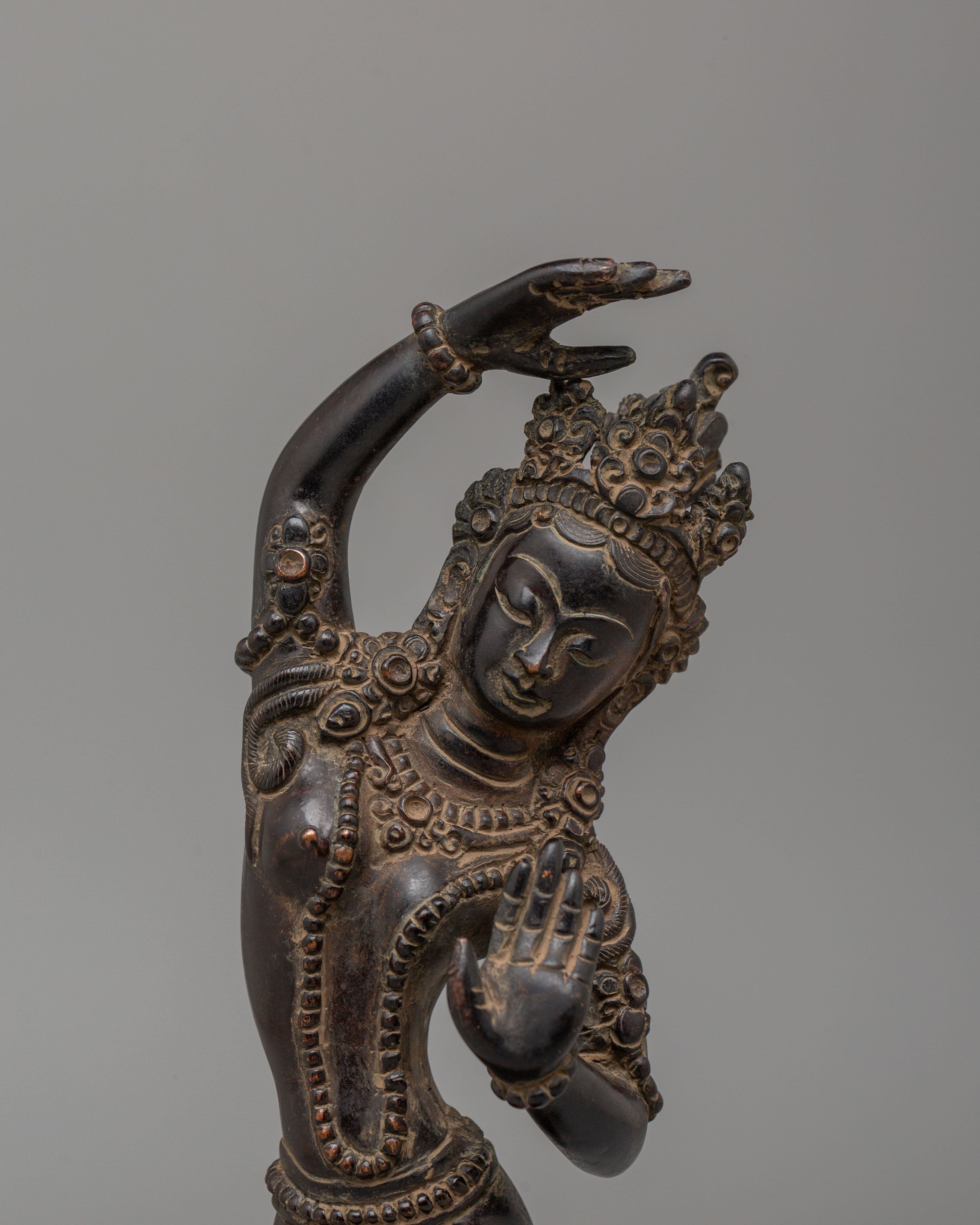 Vajrayana Altar Maya Devi Statue | Handcrafted Copper Body with Antique Finish