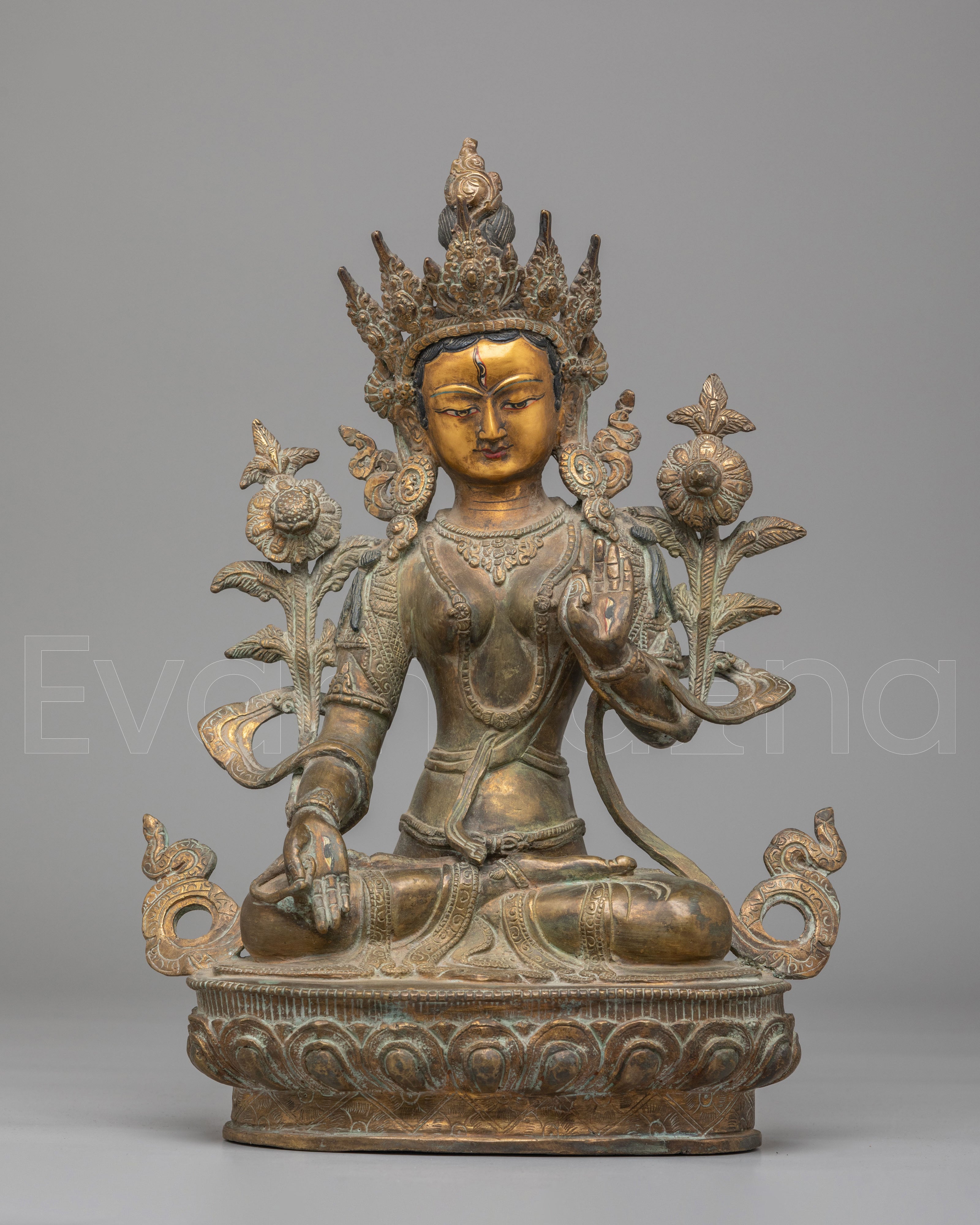 Tibetan White Tara Deity Statue
