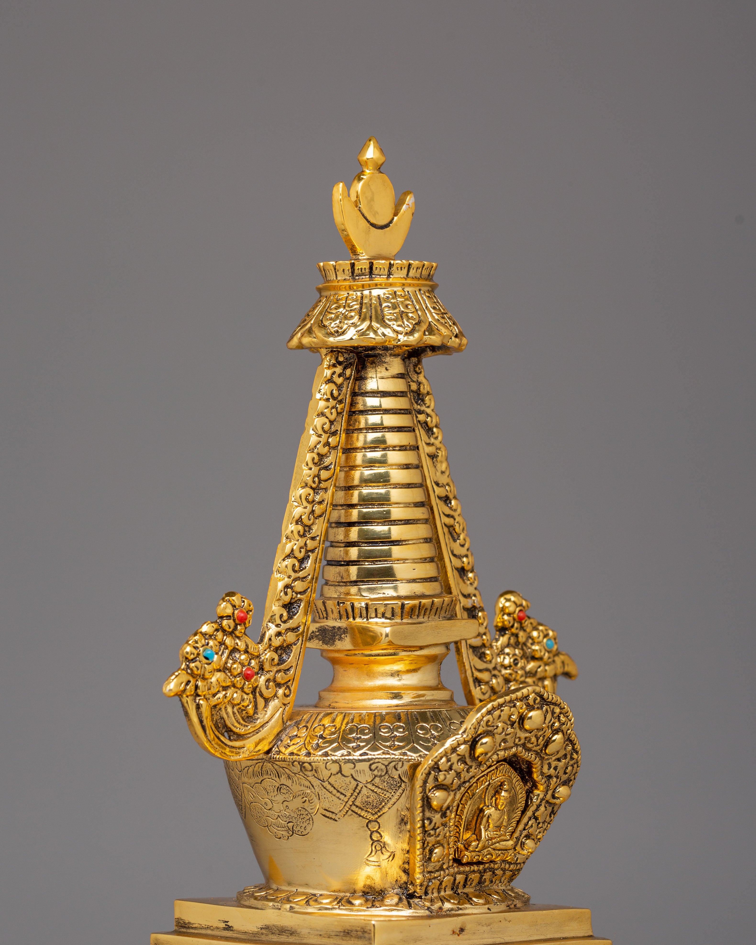 Spiritual Enlightenment Stupa | Handmade Sacred Buddhist Shrine Decor