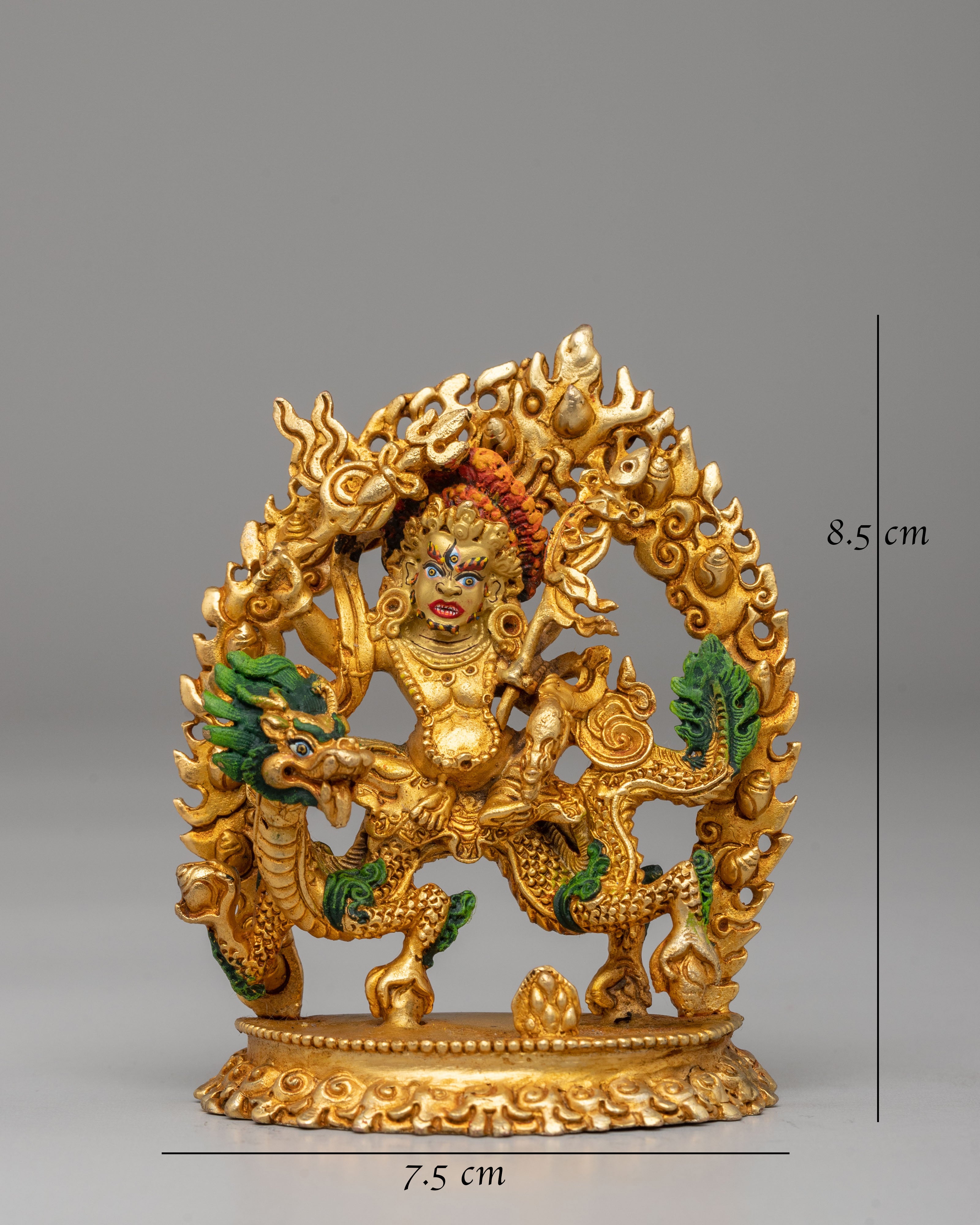 White Dzambhala Statue for Altar | Handmade Copper Statue