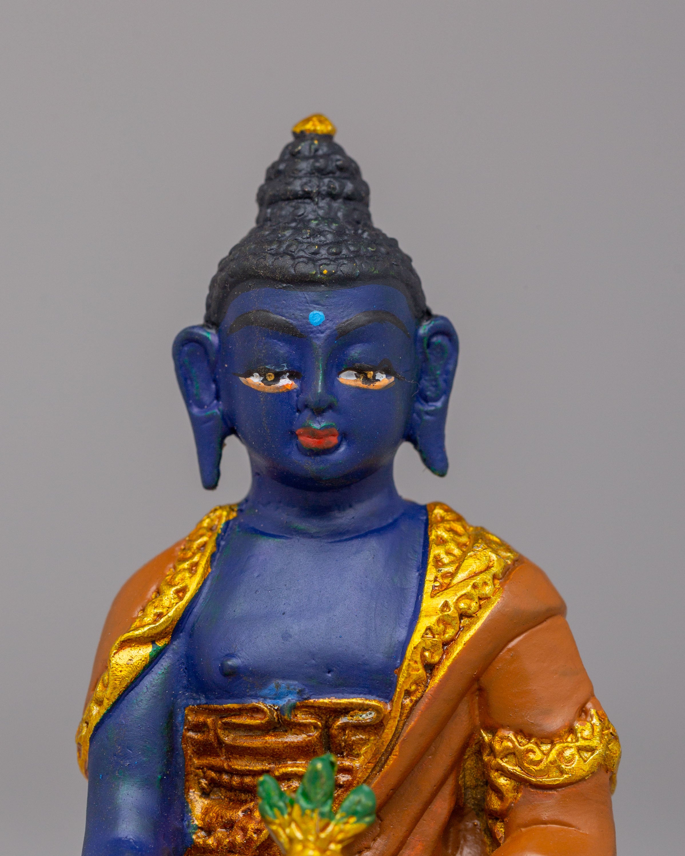 Handmade Medicine Buddha Statue | Gold and Copper Buddhist Decor