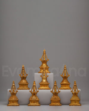 Eight Great Buddhist Stupa Set