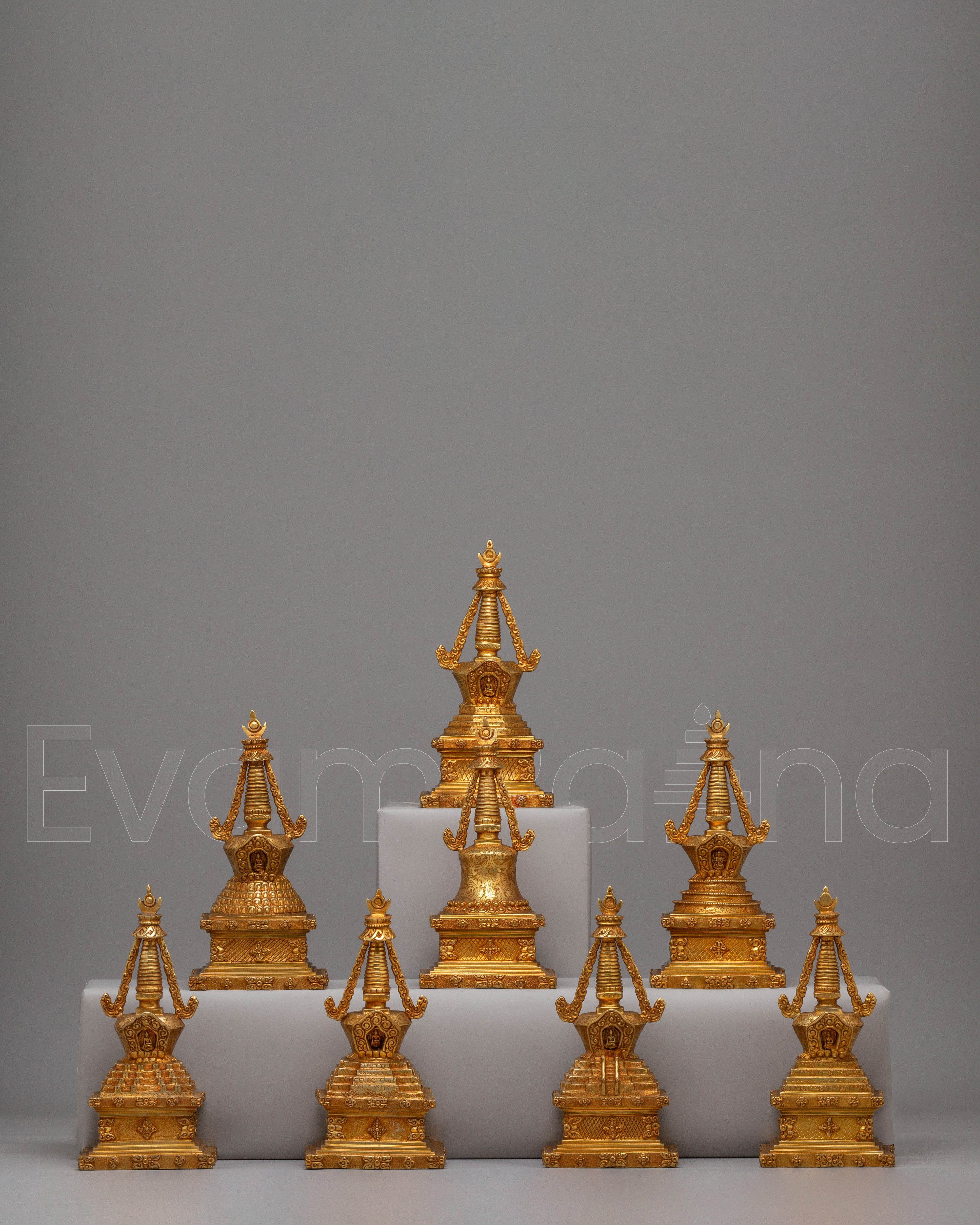 Eight Great Buddhist Stupa Set