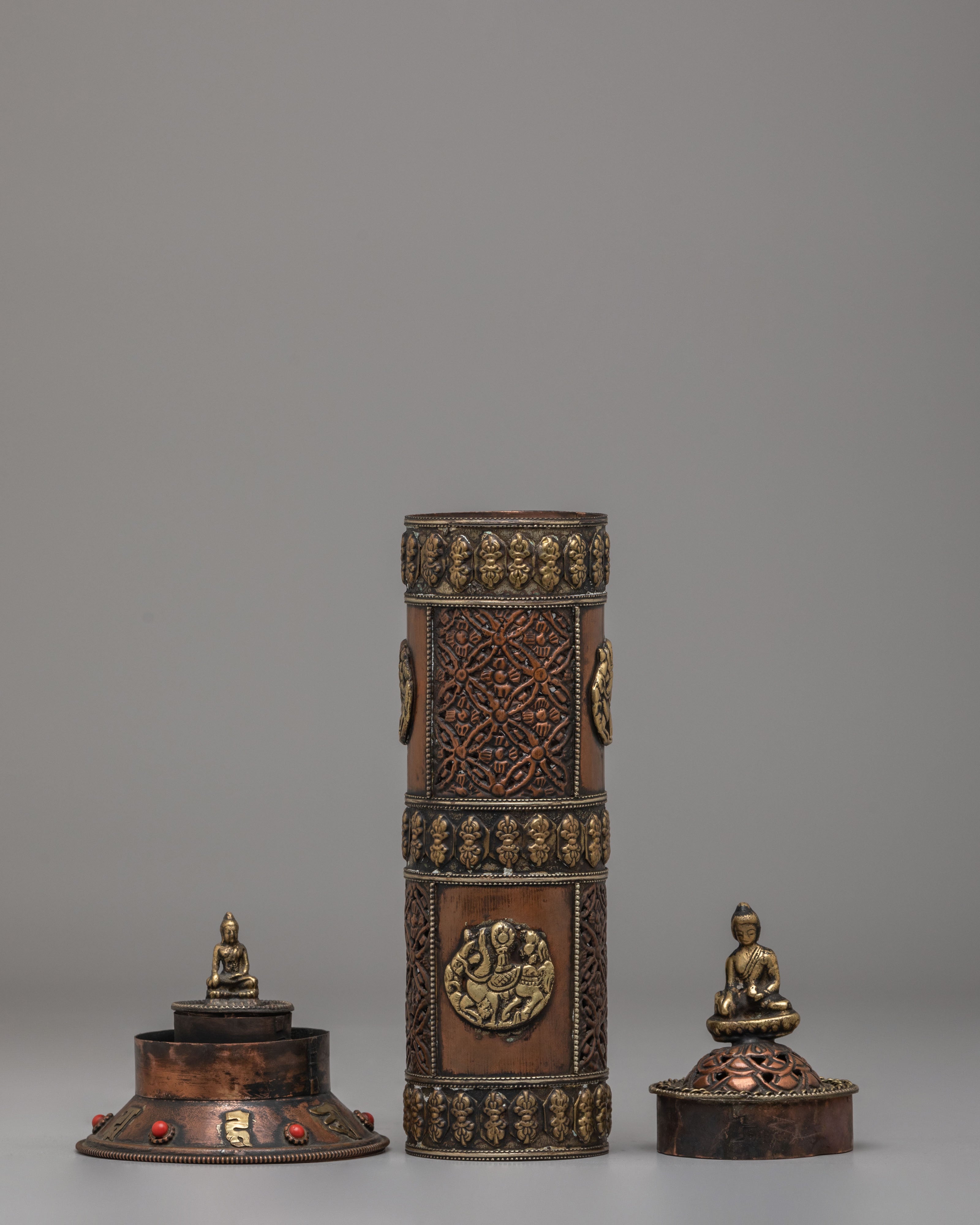 Buddhist Incense Holder | Handcrafted Gemstone Inlaid Holder