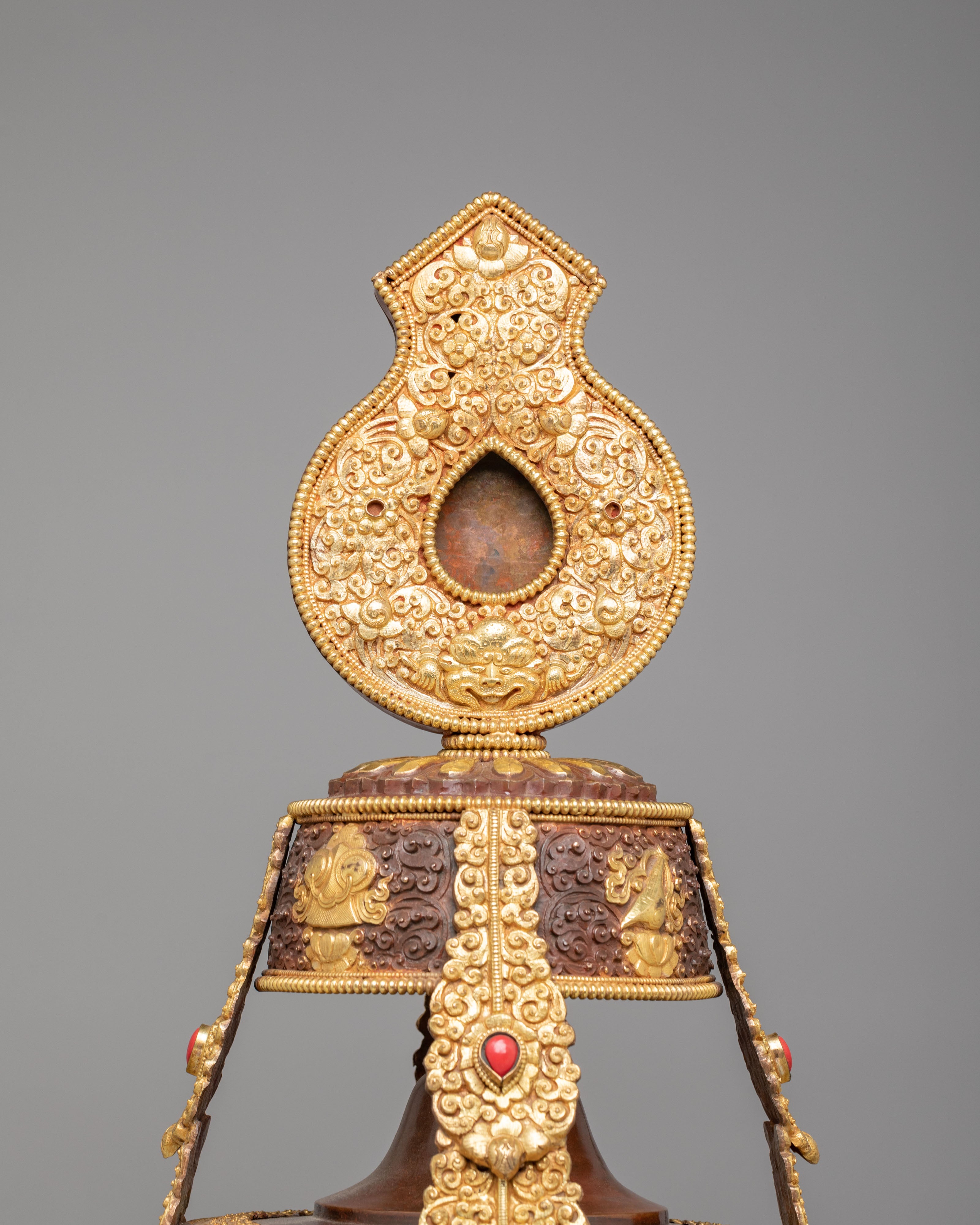 Himalayan Sacred Long Life Vessel | Gold Plated Copper Buddhist Ritual Vessel