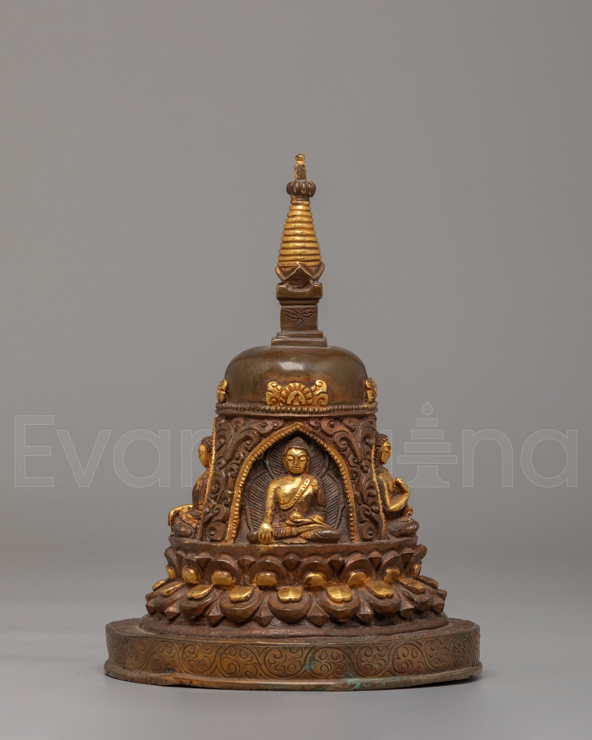Sacred Carved Stupa with Deities