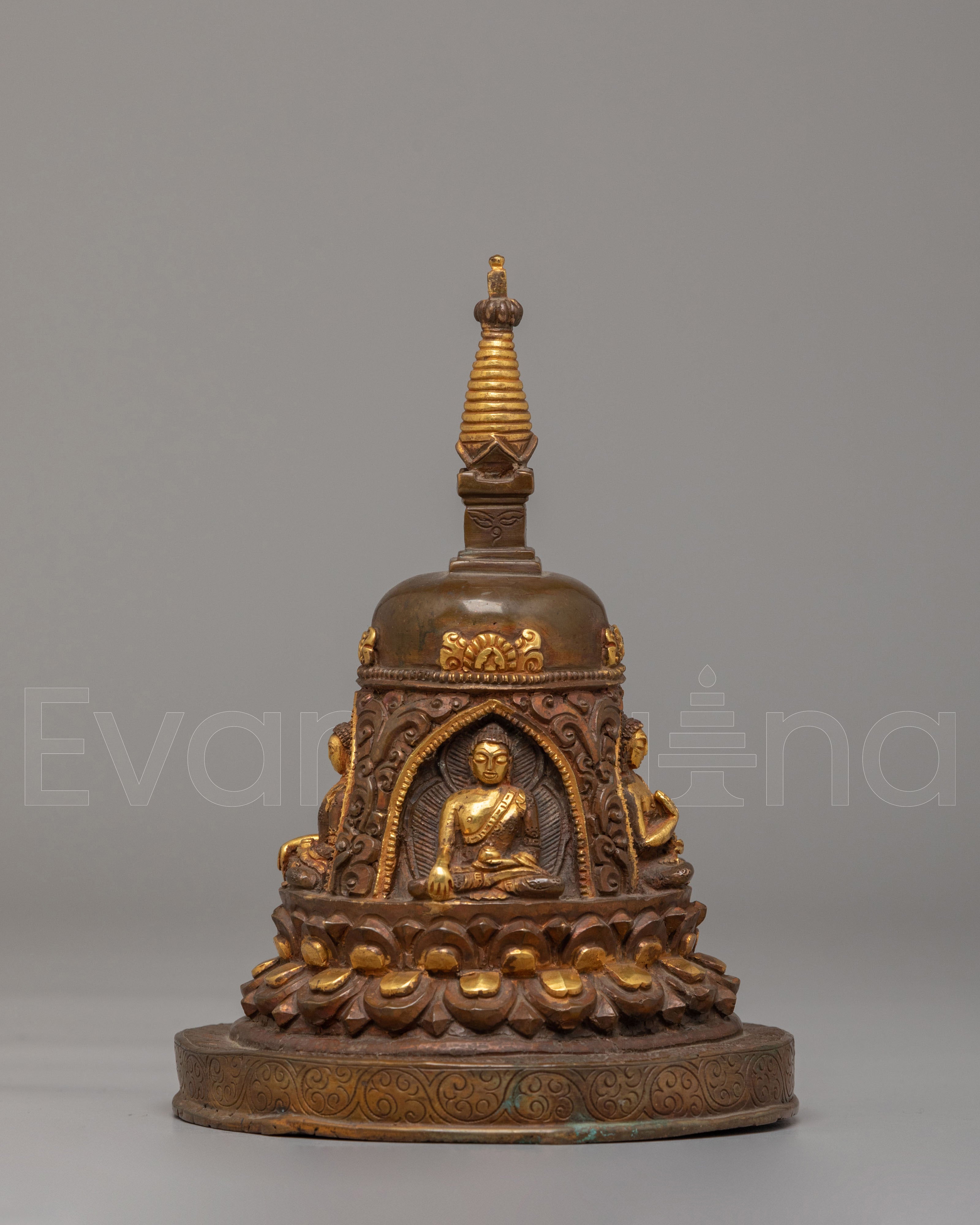 Sacred Carved Stupa with Deities