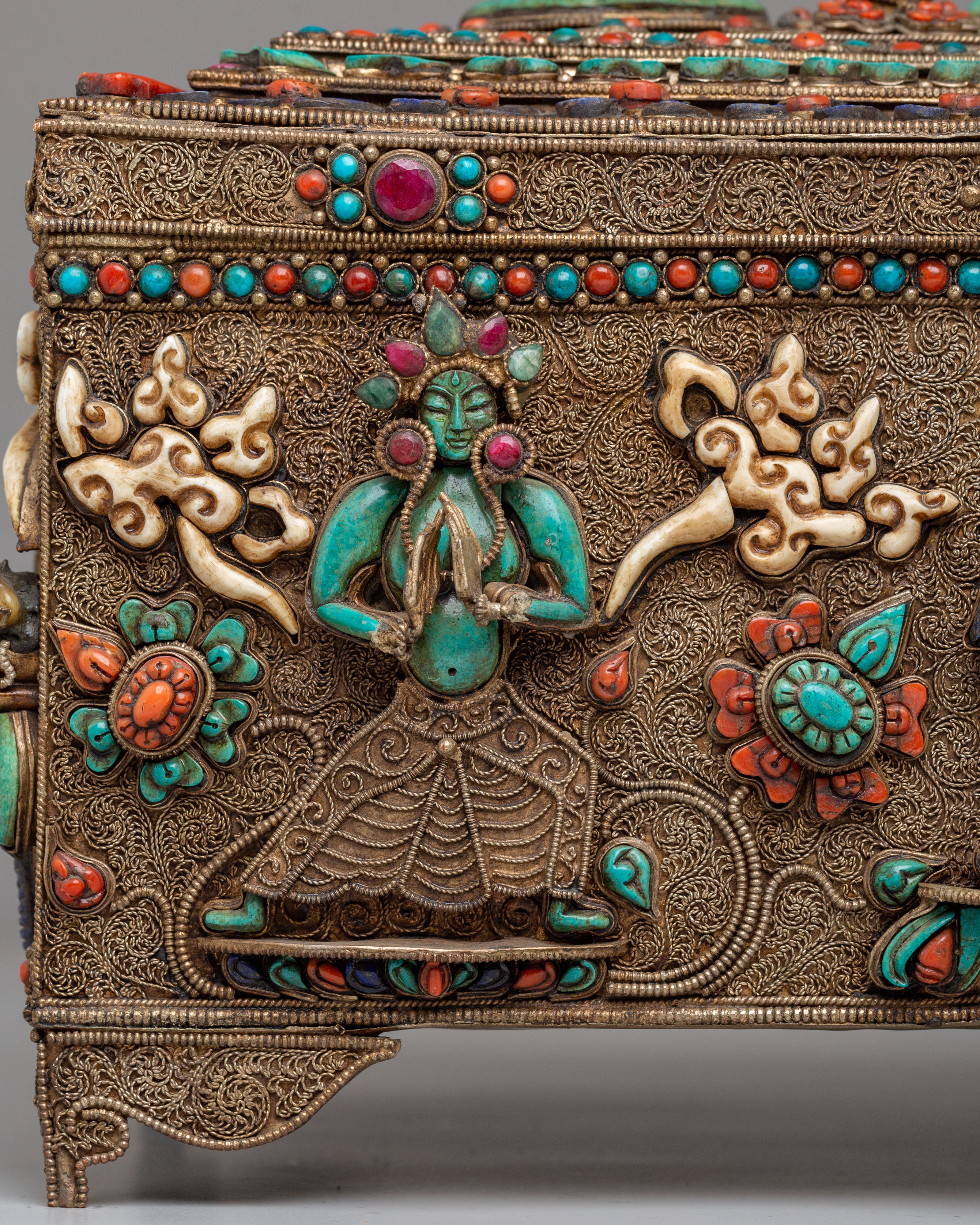 Handcrafted Buddhist Treasure Box | Sacred Meditation Decor
