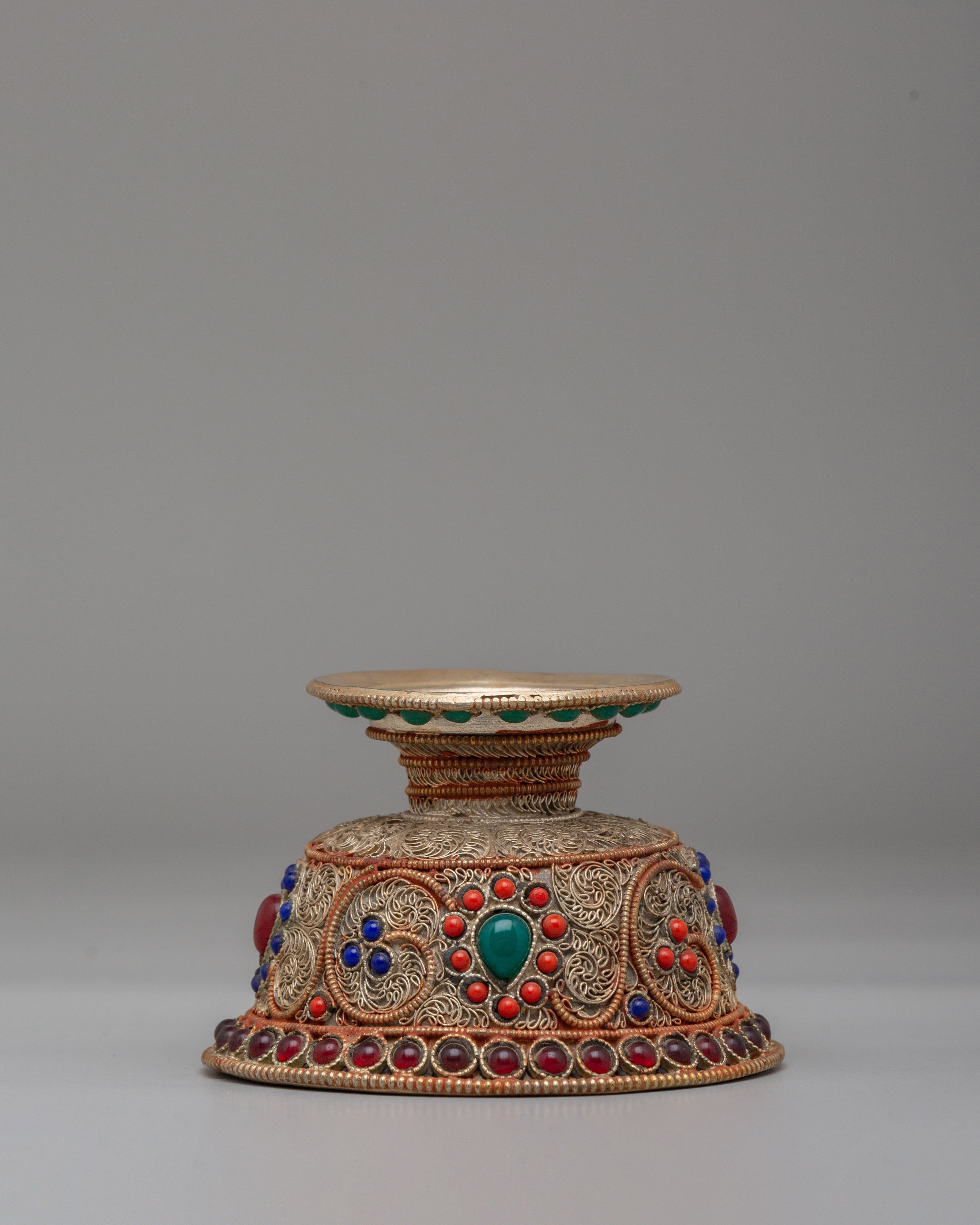 Handmade Filigree Offering Bowl Set | Tibetan Ritual Bowls