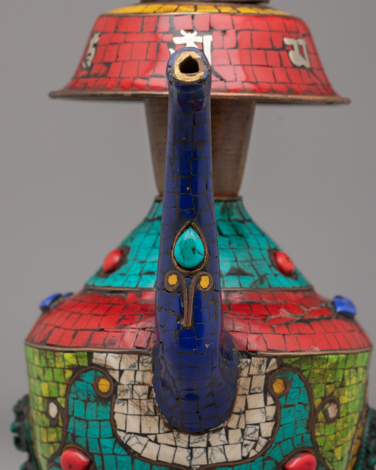 Handcrafted Bhumba with Green Tara | Tibetan Ritual Vessel for Sacred Offerings