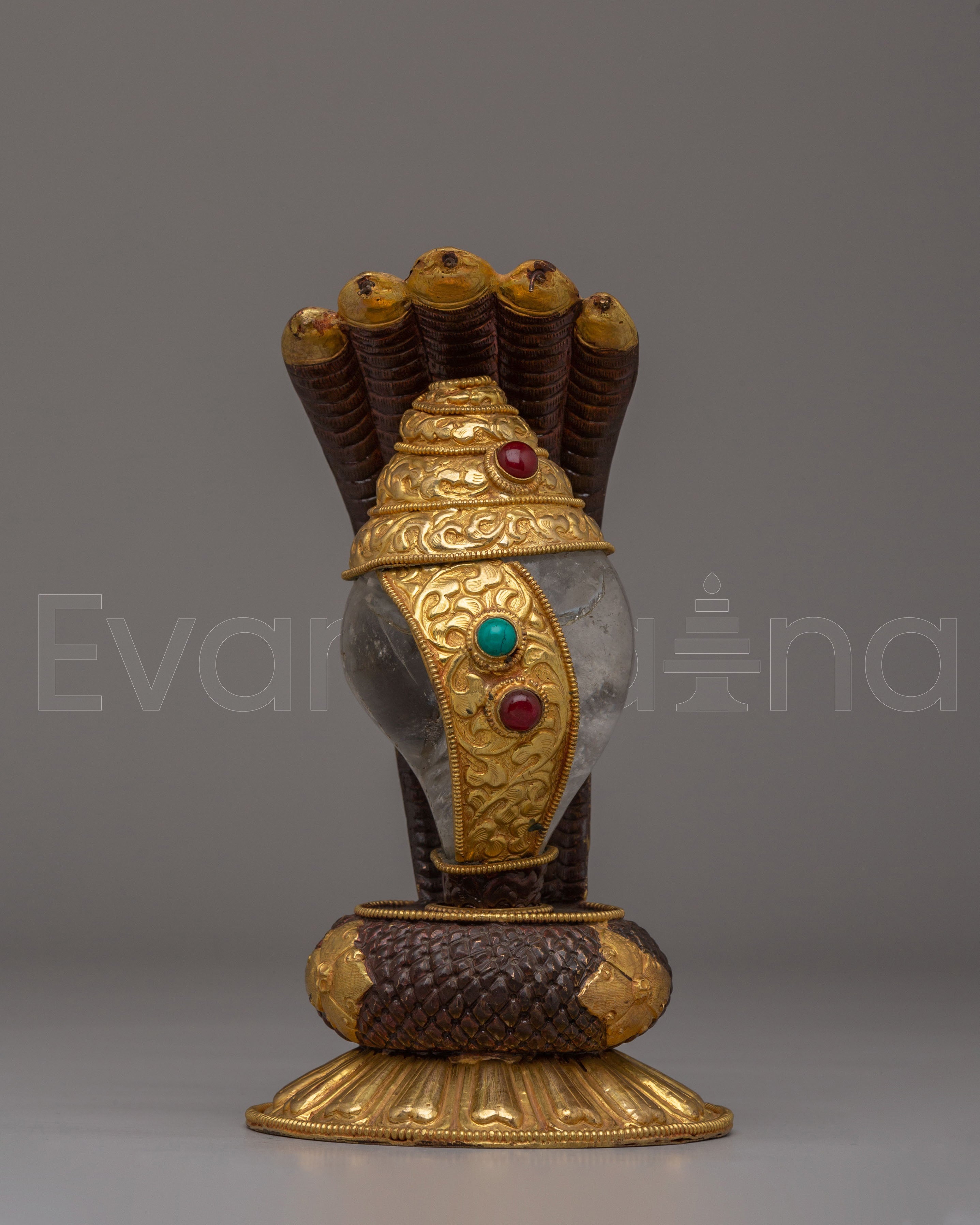 Handmade Buddhist Conch for Rituals | Tibetan Conch for Ritual Practice