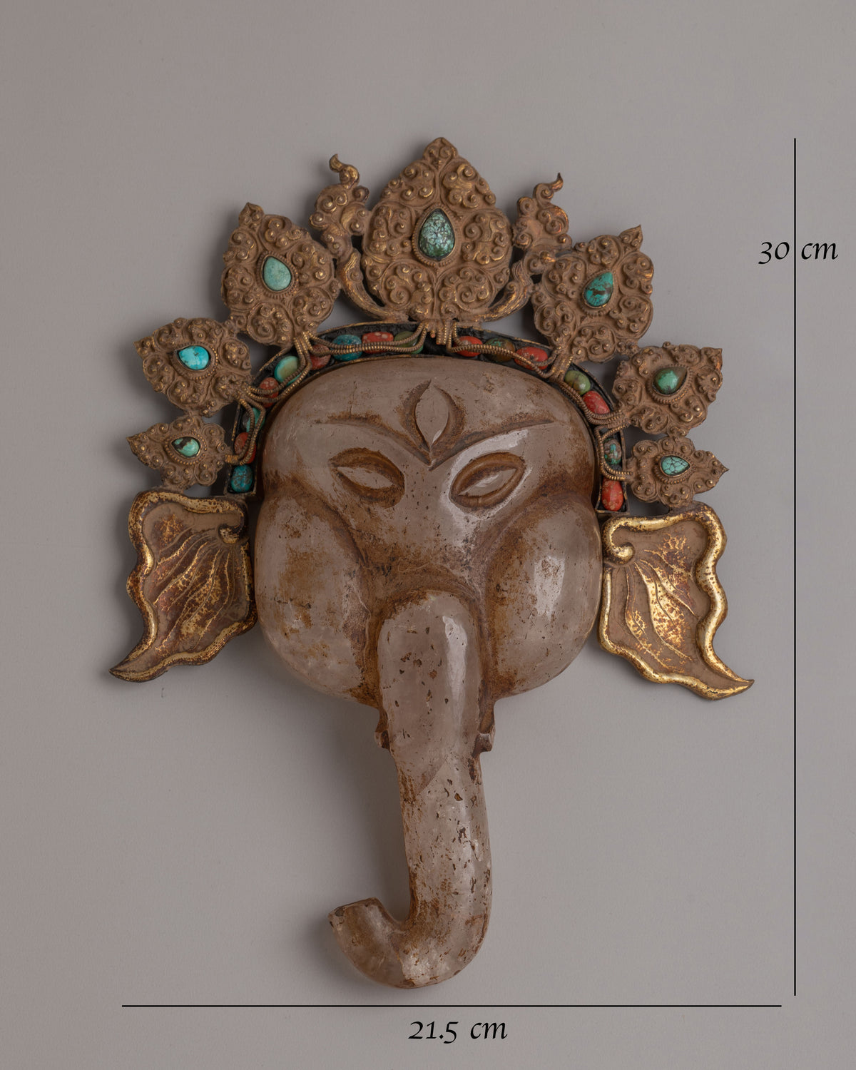 Handcrafted Ganesh Wall Hanging Decor | Crystal and Gemstone Inlaid Art