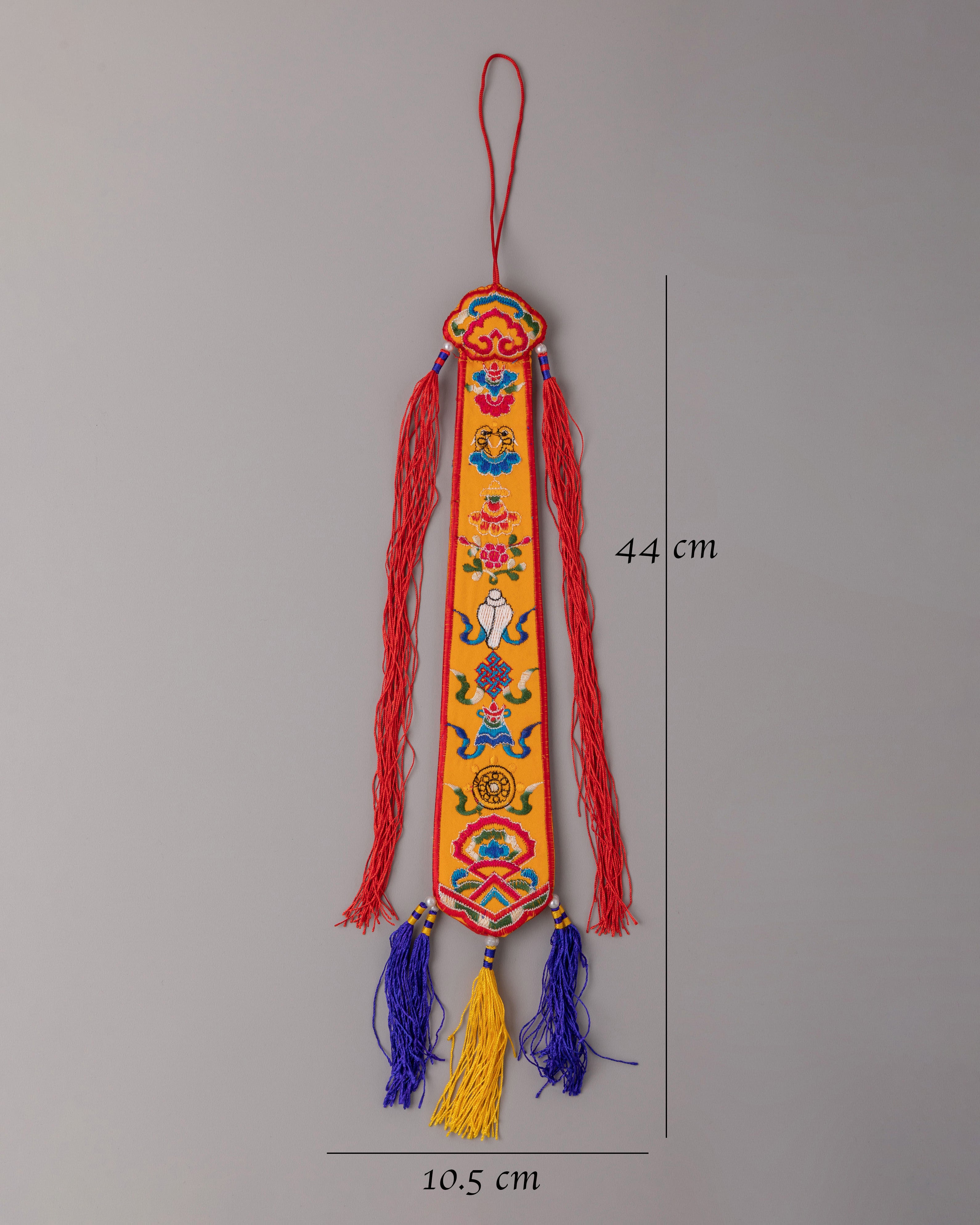 Damaru Tail for Ritual Drums | Cotton Damaru Tail with Auspicious Symbols