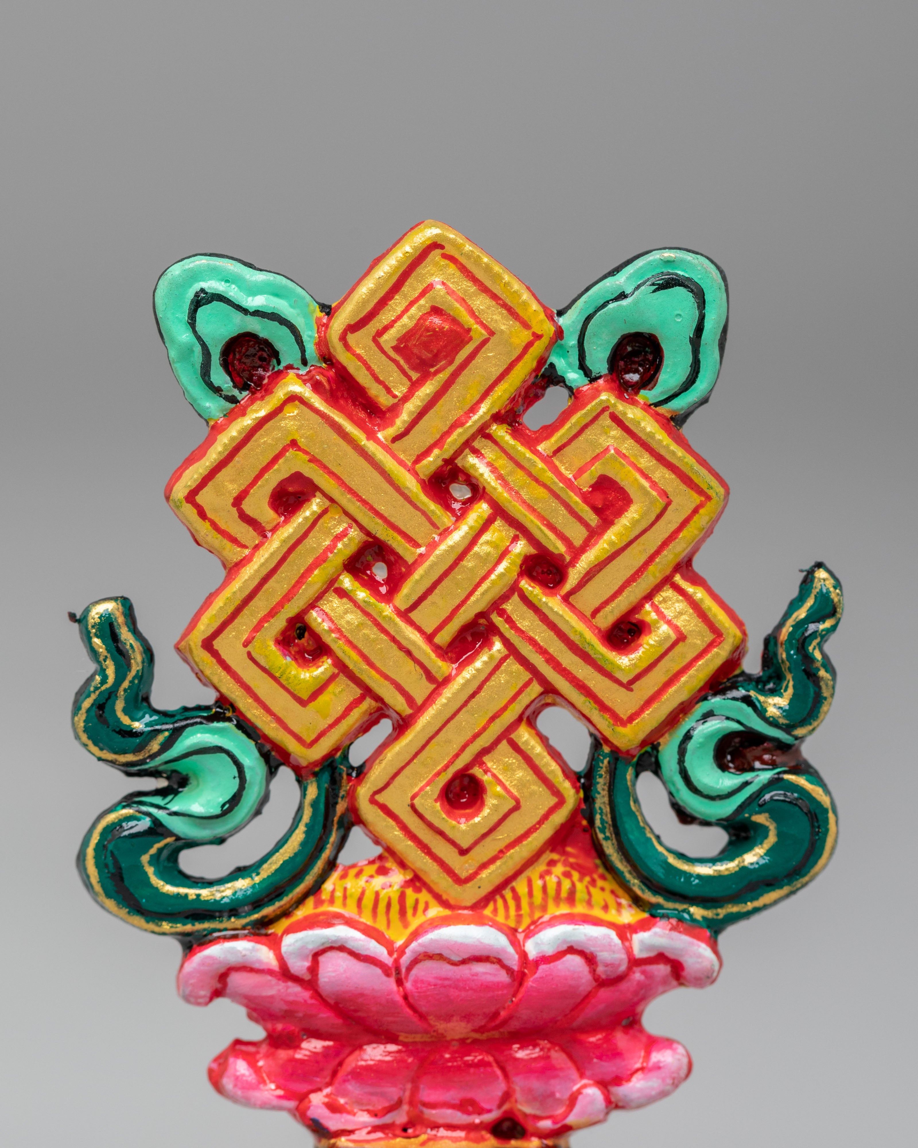 Ceremonial 8 Auspicious Symbols Sculpture | Gold & Acrylic Color