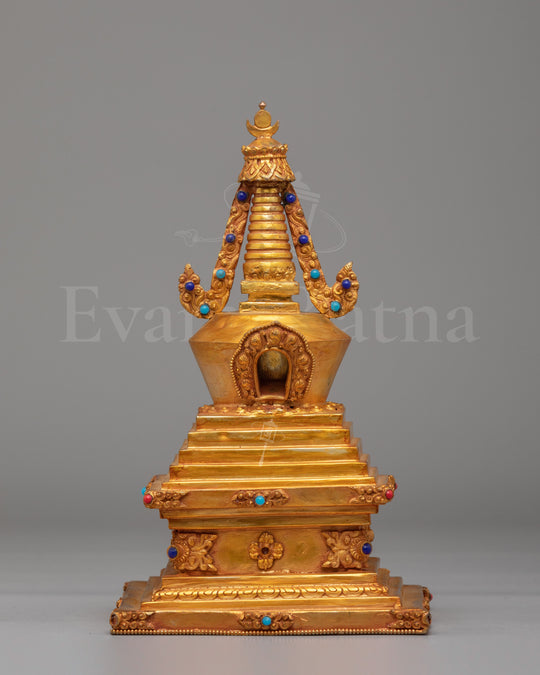 Handcrafted Buddhist Enlightenment Chorten | Symbol of Spiritual Awakening