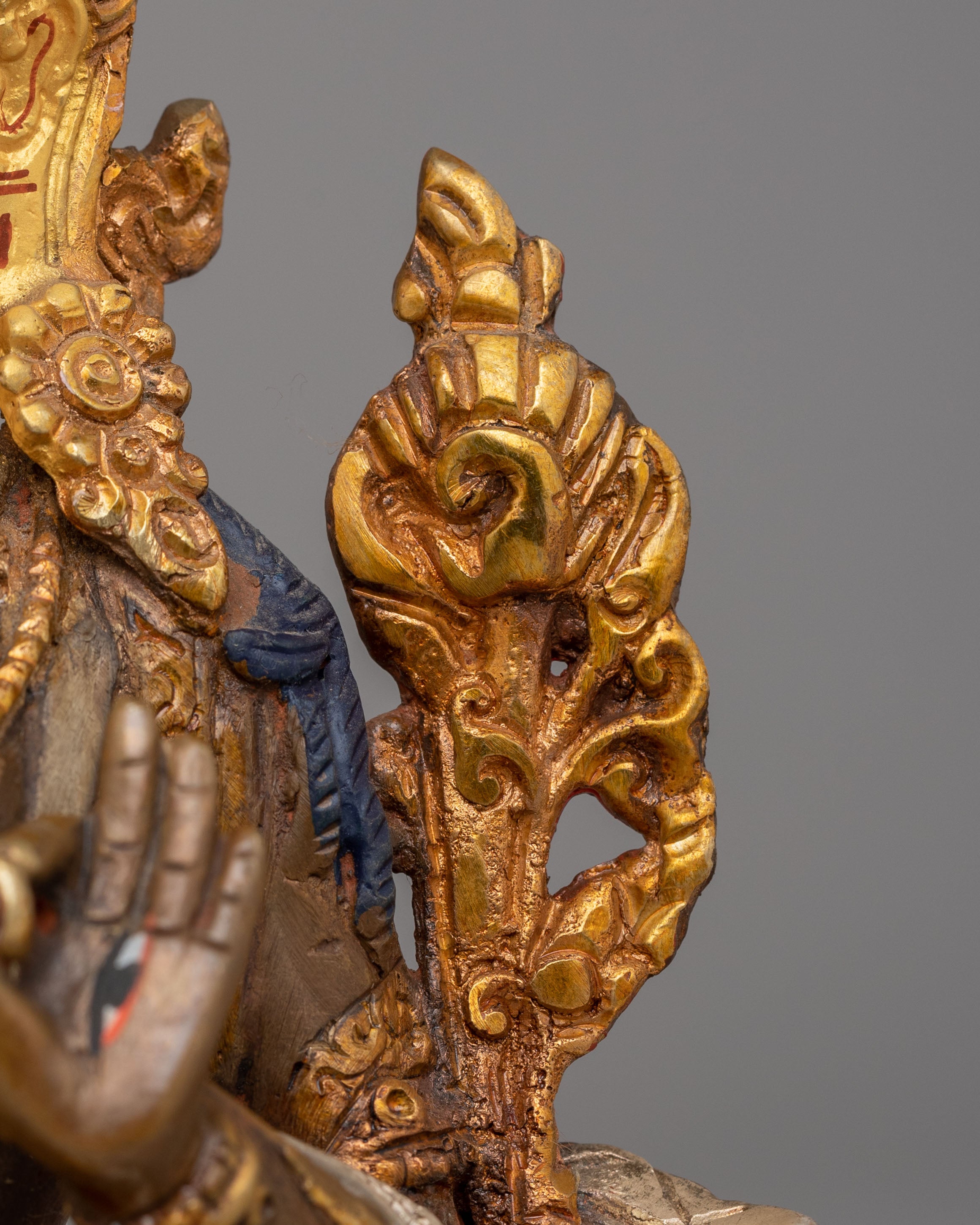 Himalayan White Tara Statue for Altar | Oxidized Copper Body