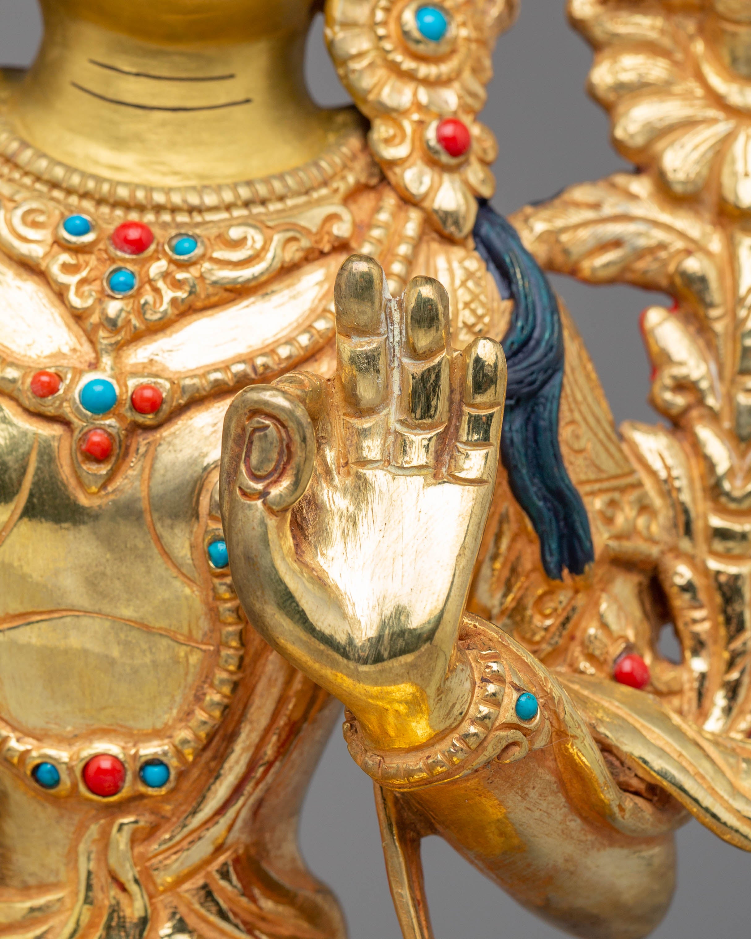 Handcrafted Manjushri Copper Statue | Tibetan Wisdom Deity Sculpture