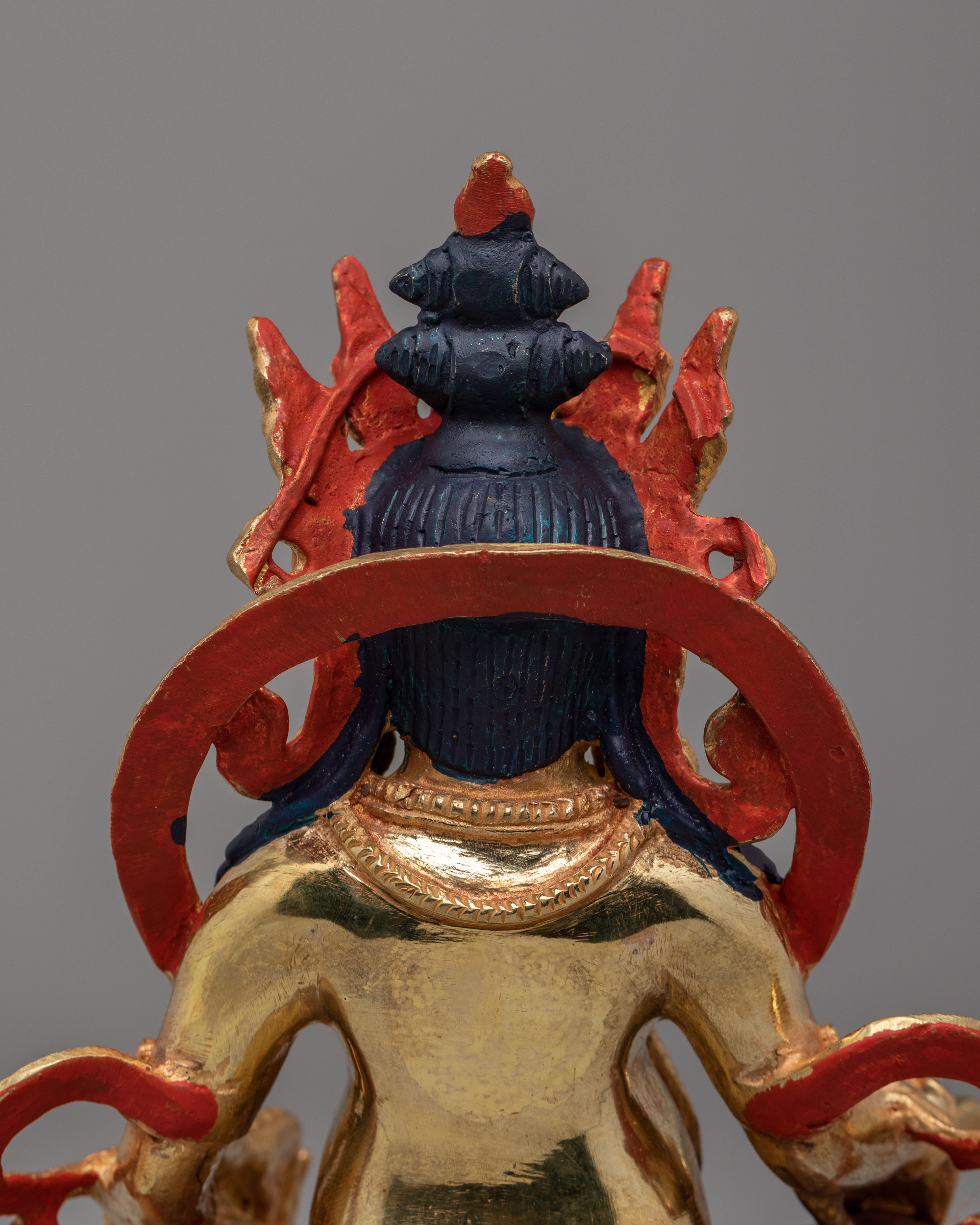 Traditional Dzambhala Wealth Deity Statue | Copper Body for Spiritual Blessings