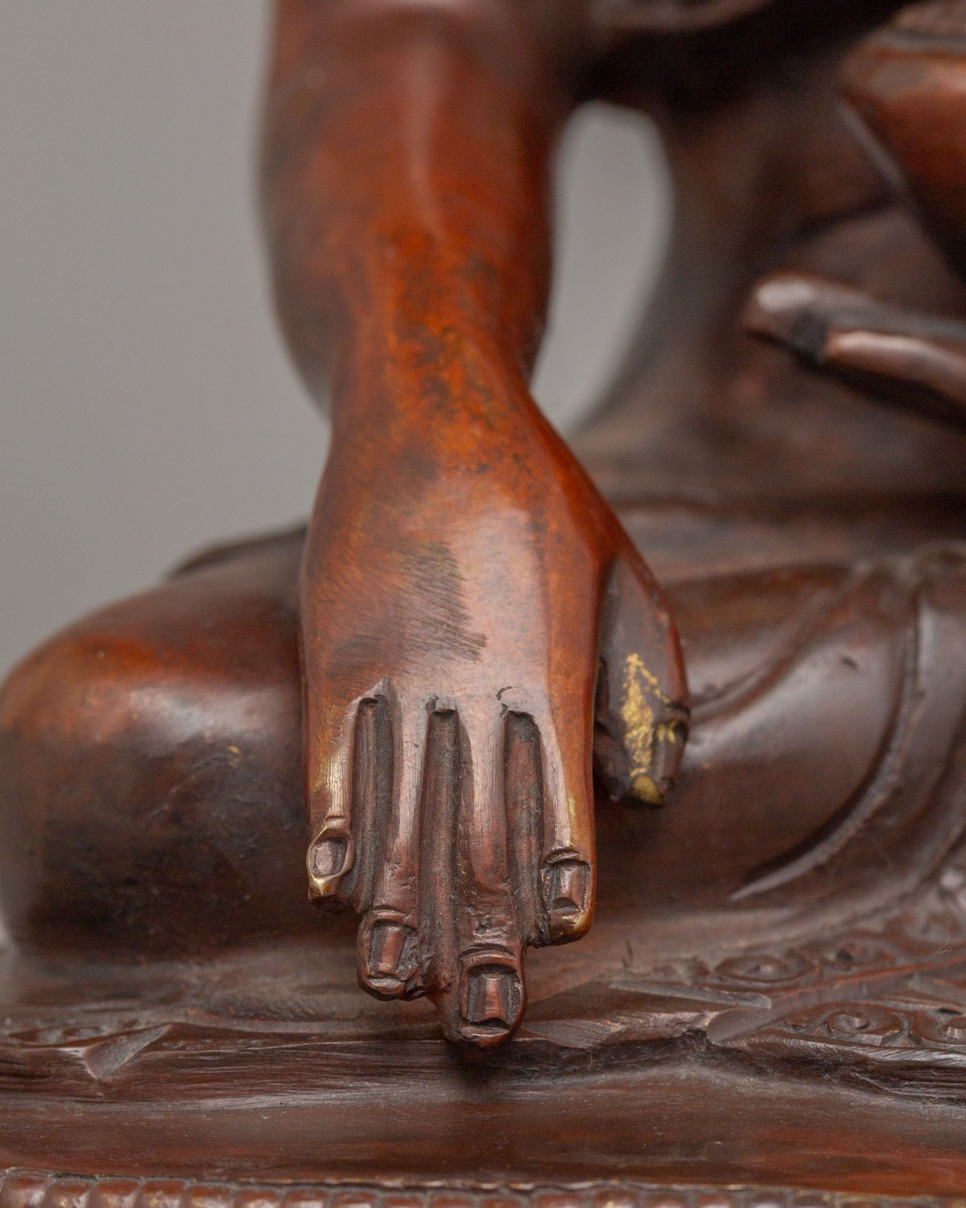 Shakyamuni Buddha Statue for Shrine | Handcrafted Oxidized Copper Statue