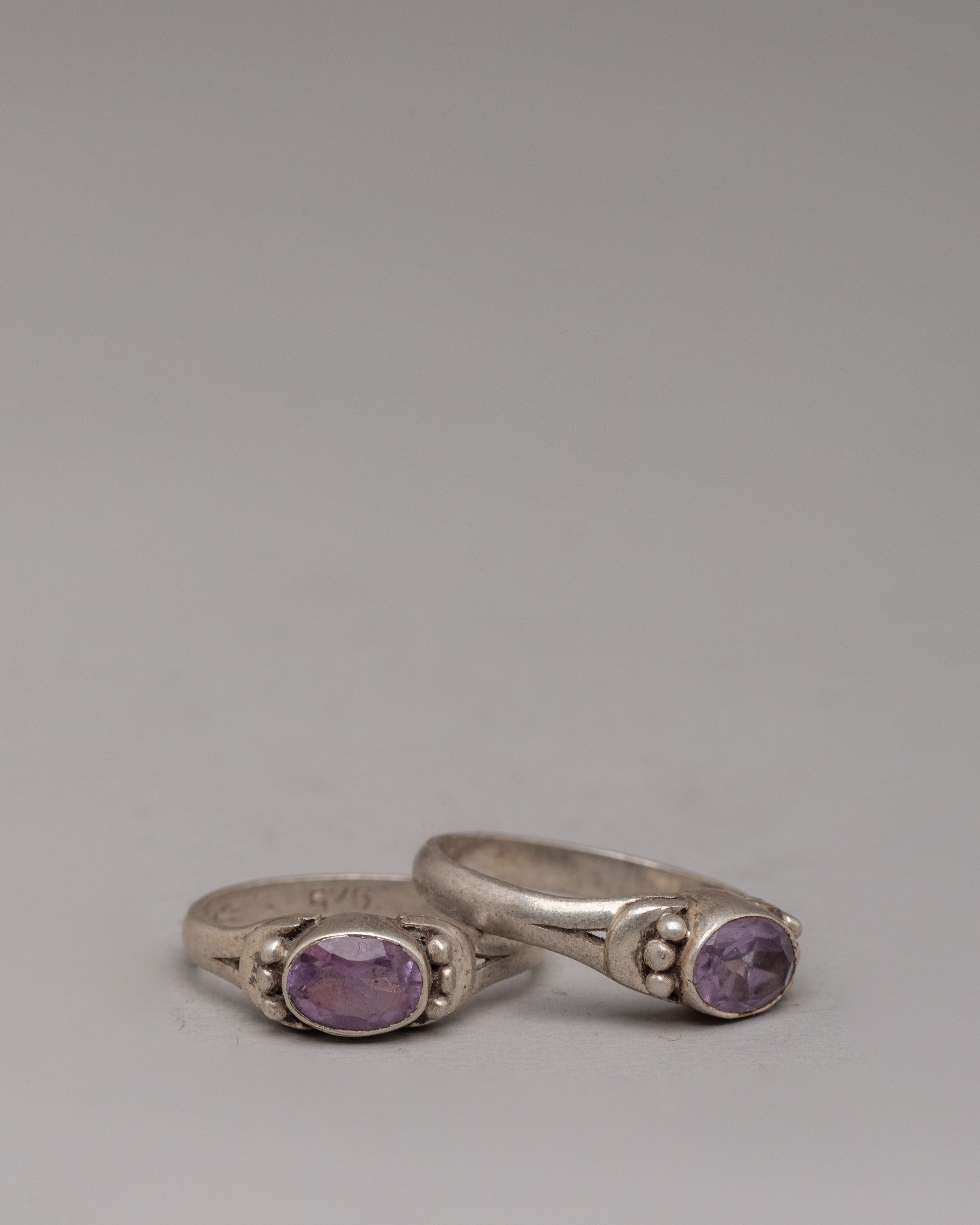 Natural Stone Zircon Ring | Artisan Silver Ring