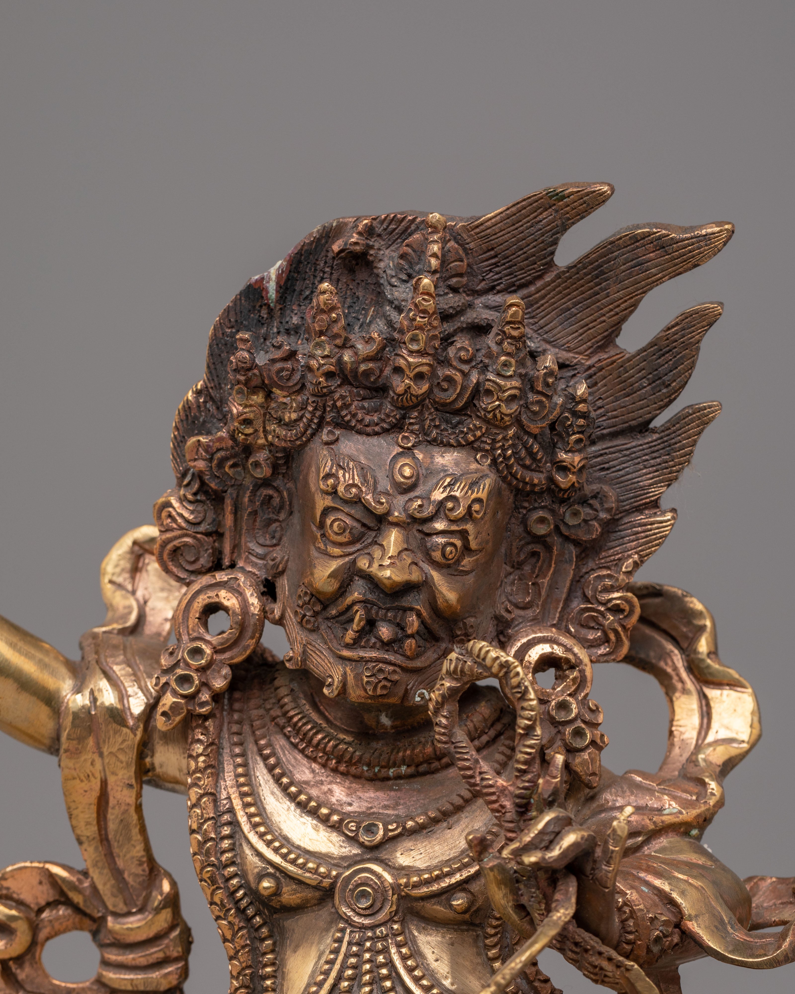 Handcrafted Vajrapani Deity Statue | Tibetan Protector Deity Sculpture