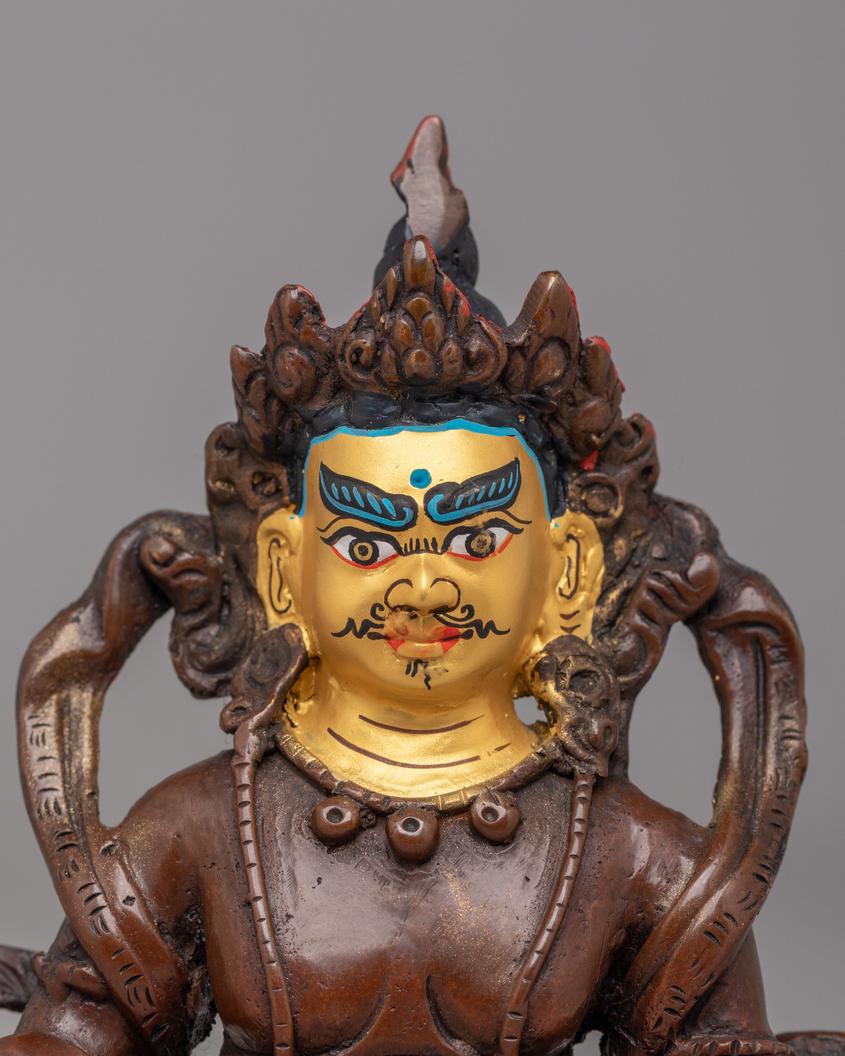 Spiritual Dzambhala Shrine Statue | Copper Body with 24K Gold Plating
