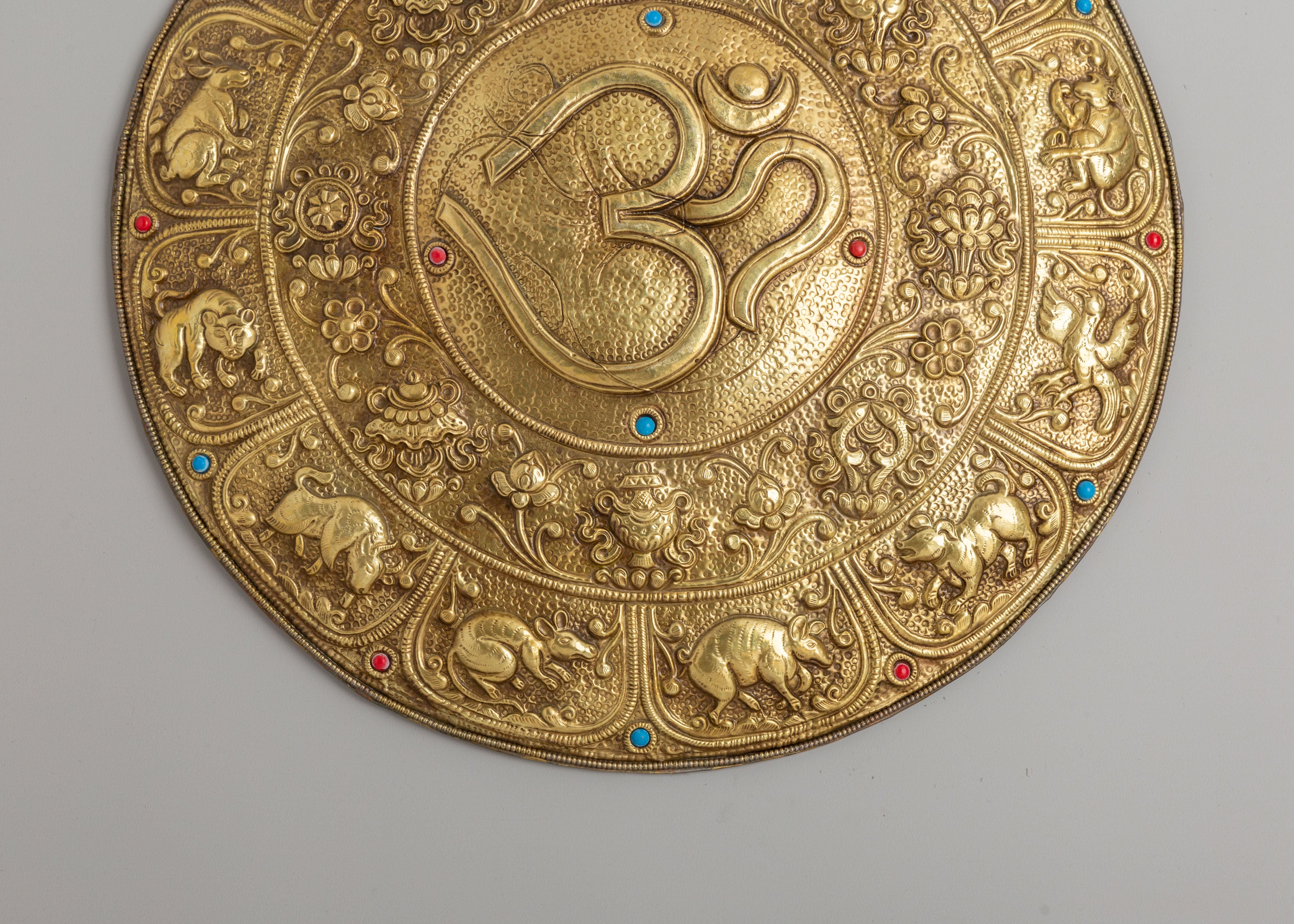 Sacred Om Mandala Wall Hanging | Tibetan Artwork for Spiritual Blessings