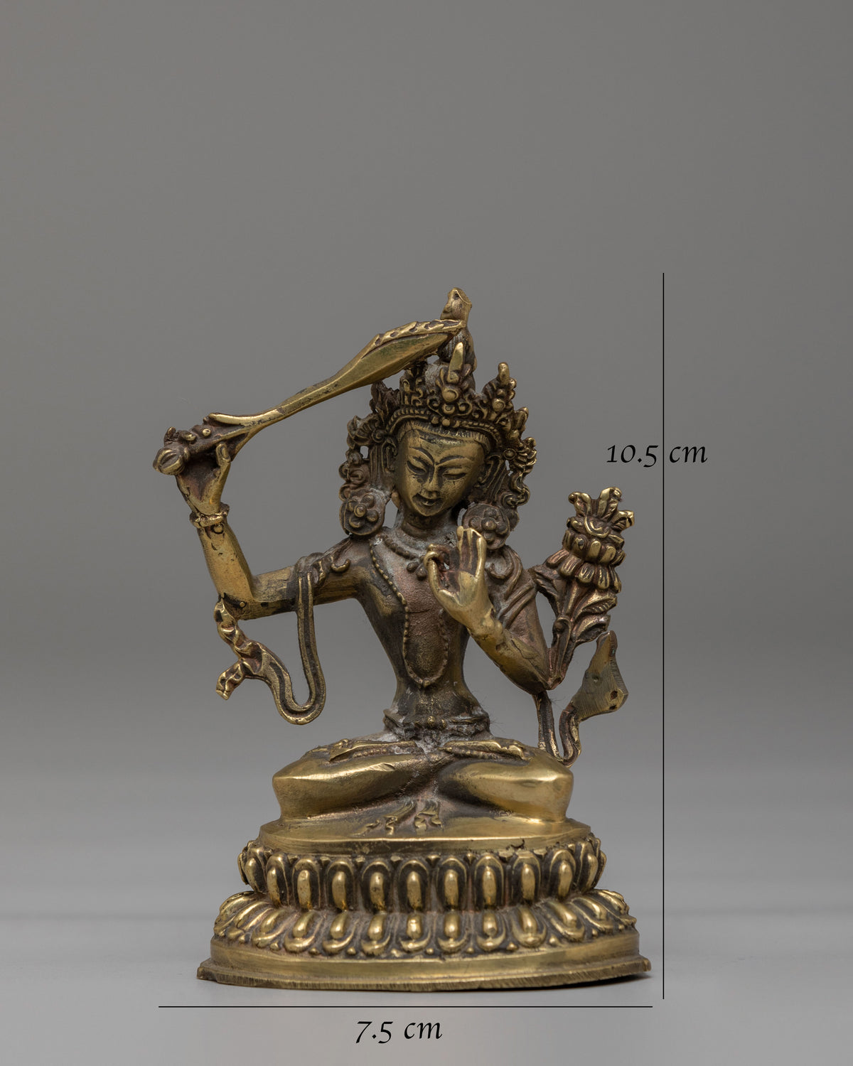 Manjushri Spiritual Deity Statue | Handcrafted Altar Sculpture