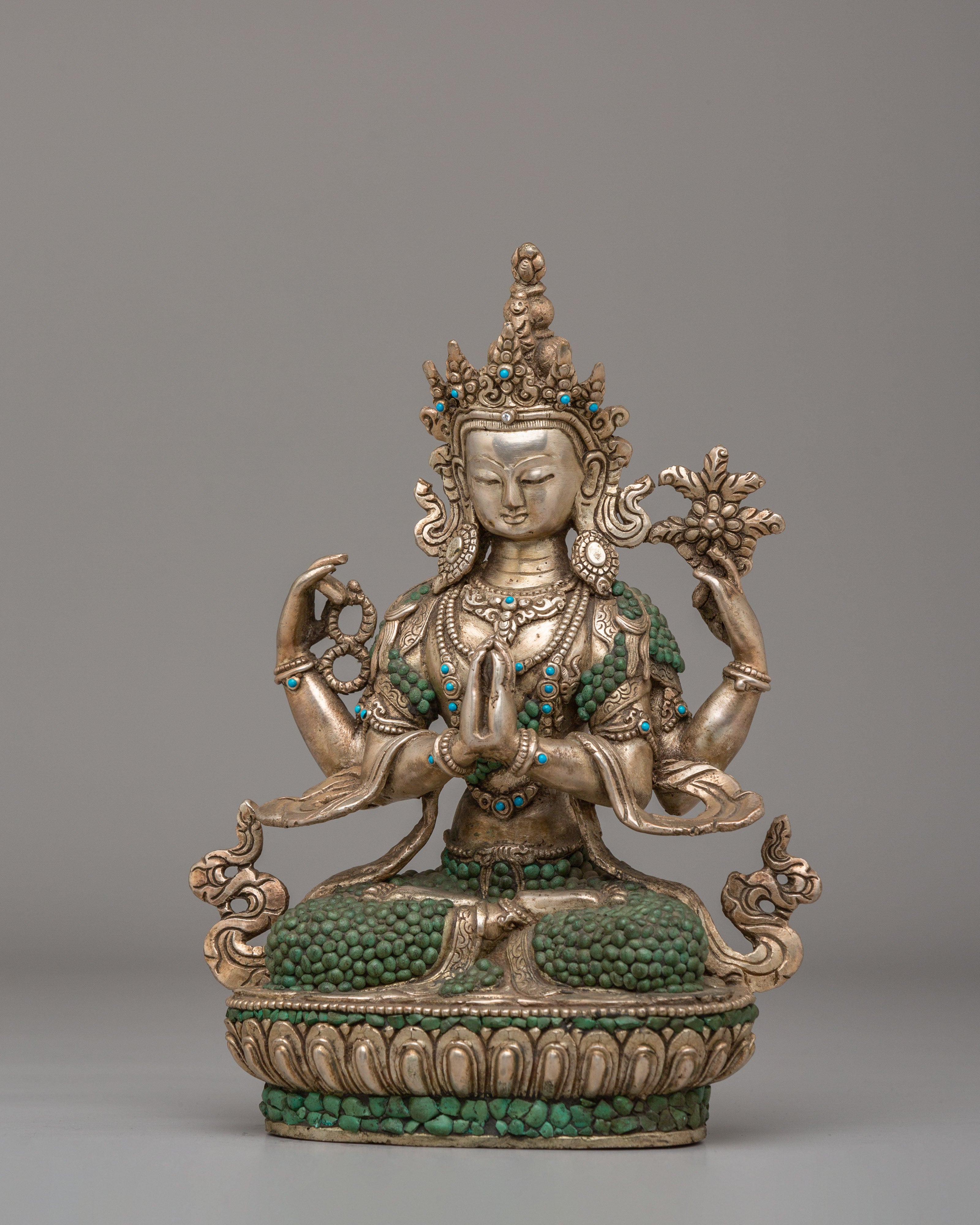 Handcrafted Chenrezig Buddhist Statue | The Bodhisattva of Compassion