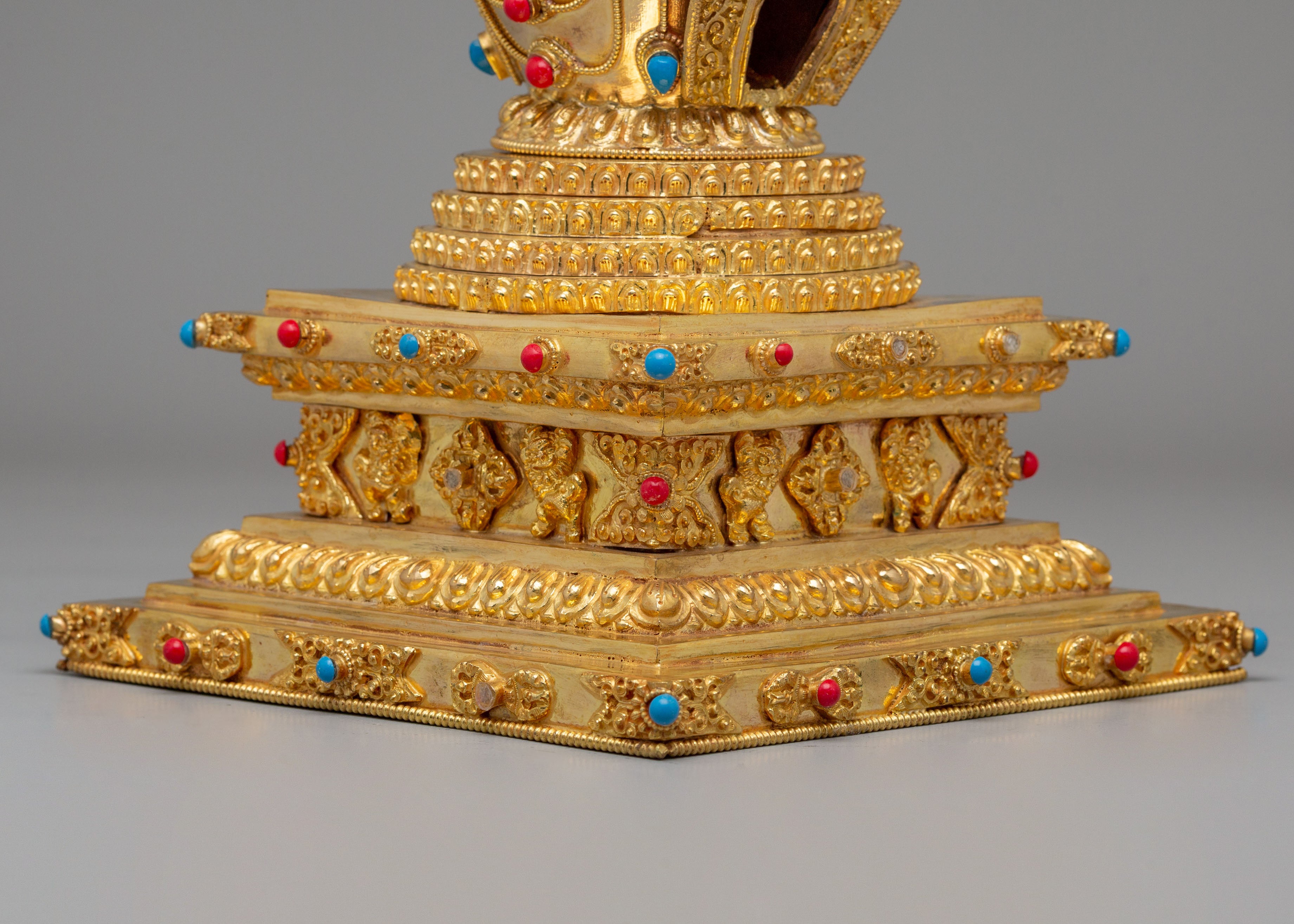 Gold Plated Altar Namgyalma Stupa | Handcrafted Tibetan Buddhist Stupa