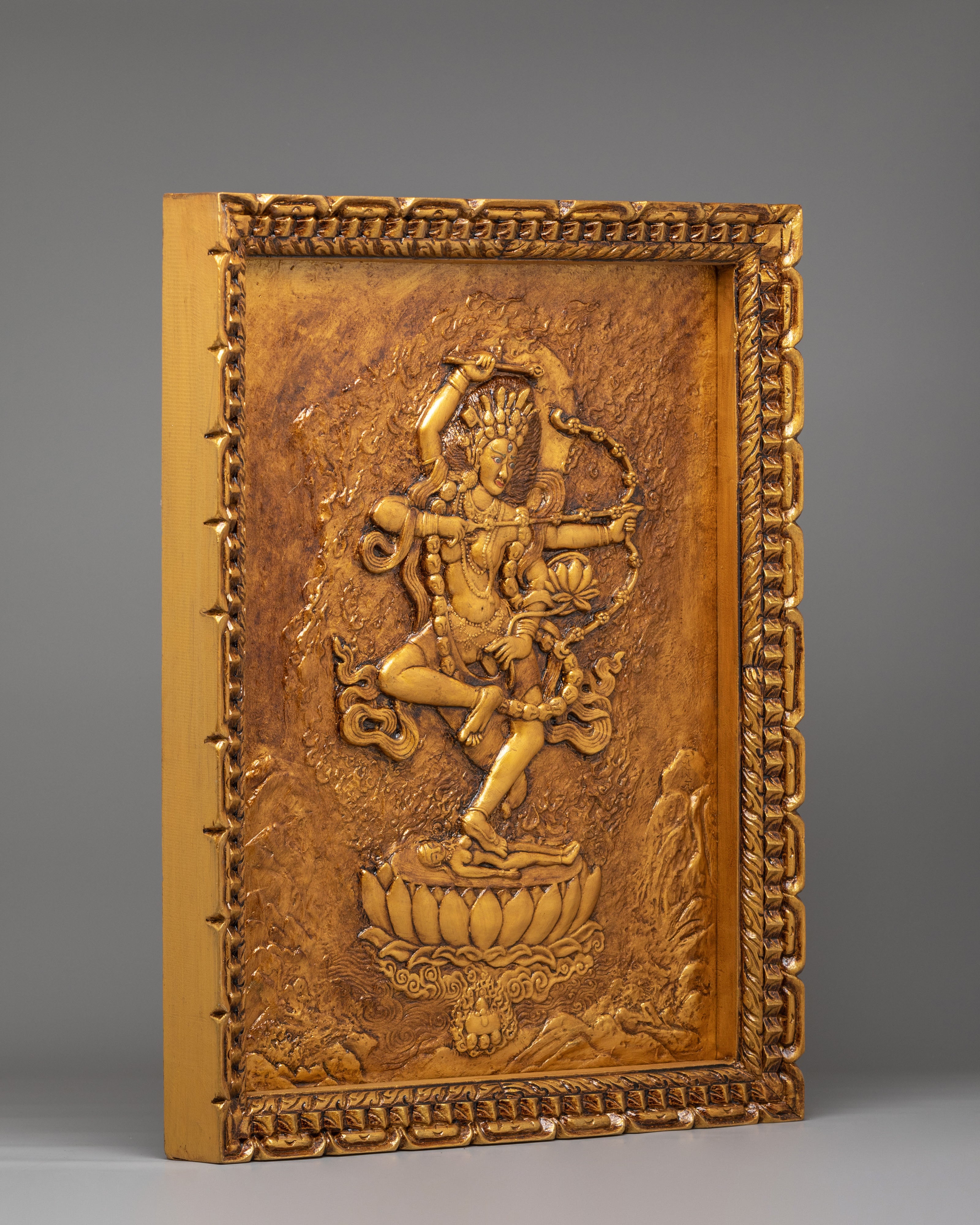 Handcrafted Kurukulla Wall Hanging | Buddhist Wooden Art