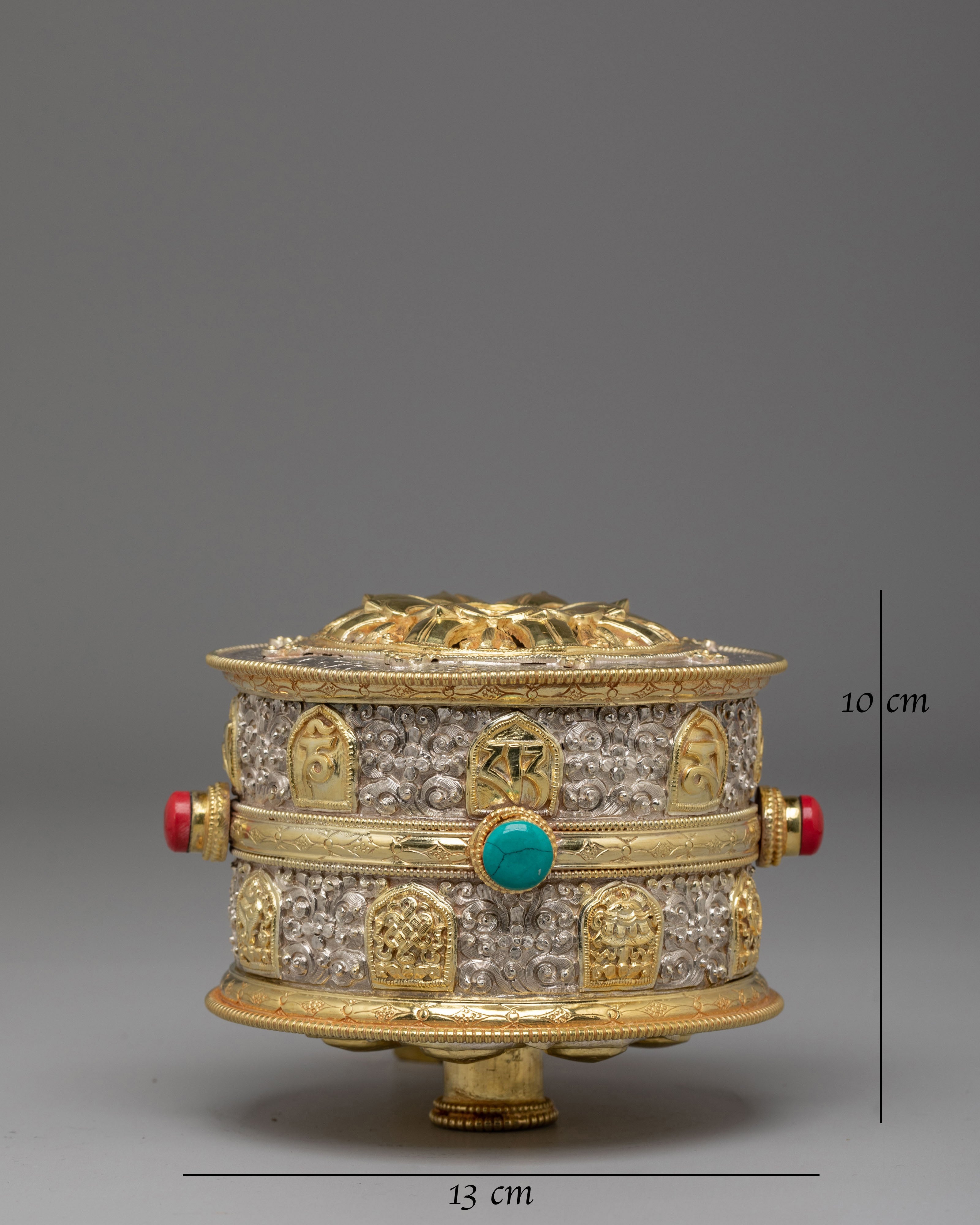 Mantra Carved Prayer Wheel | Tibetan Buddhist Ritual Artwork