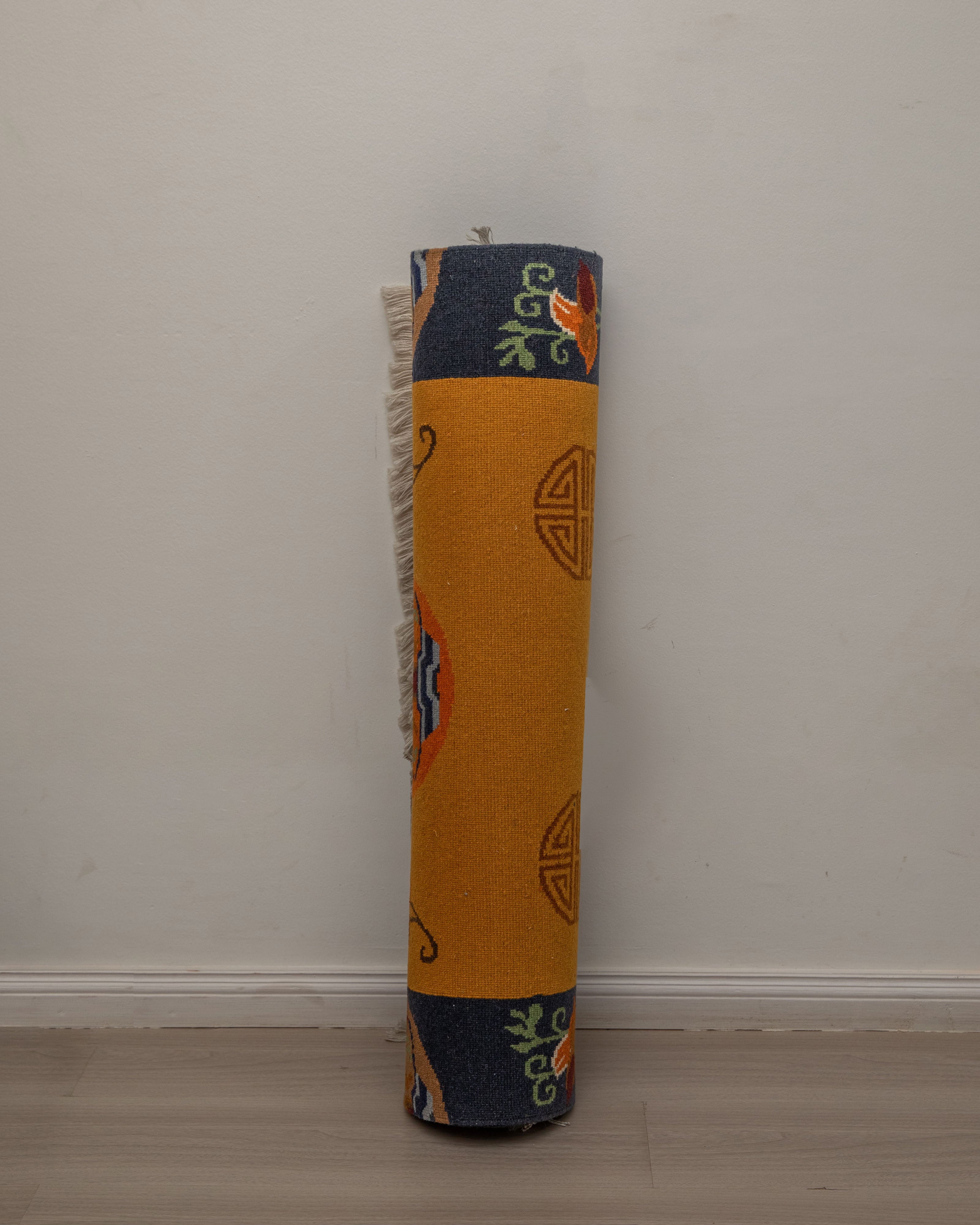 Tibetan Wool Rug | Handmade Spiritual Decor