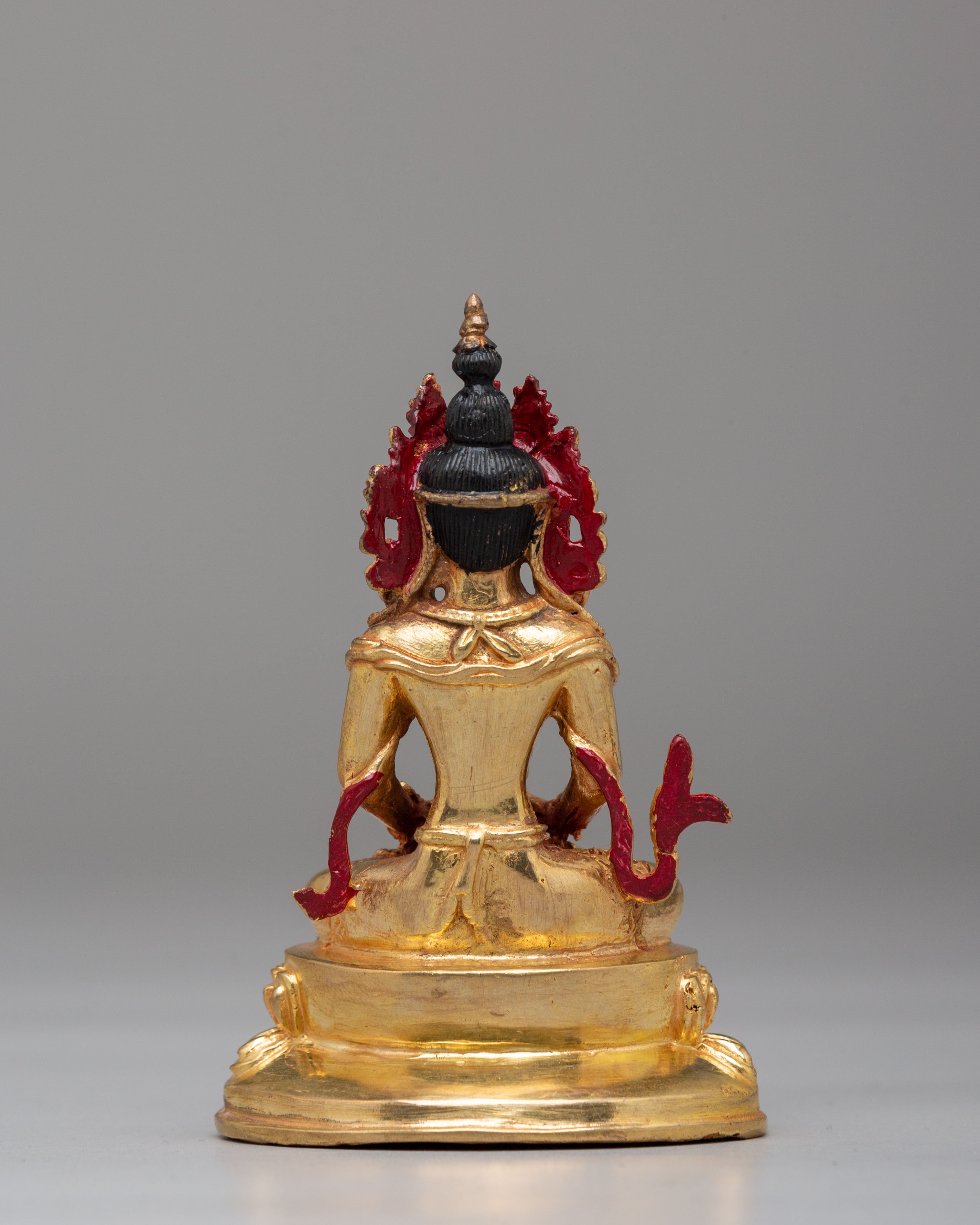 Sacred Amitayus Longevity Deity Statue | Mercury Gold Plated Copper